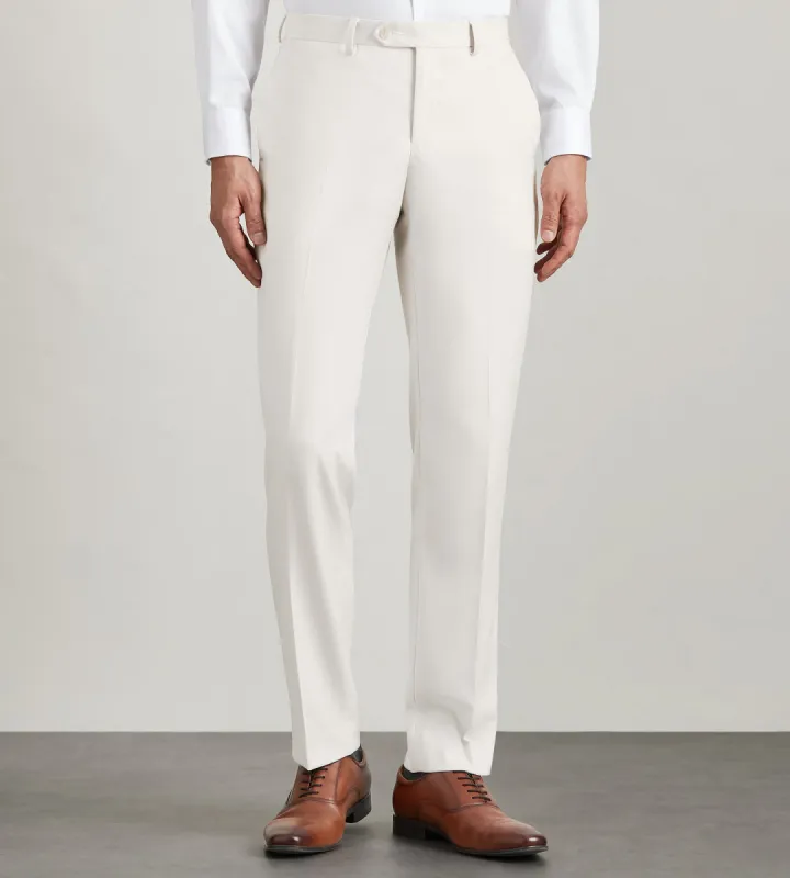 Modern Fit Off White Solid Suit Pants sold by Tip Top