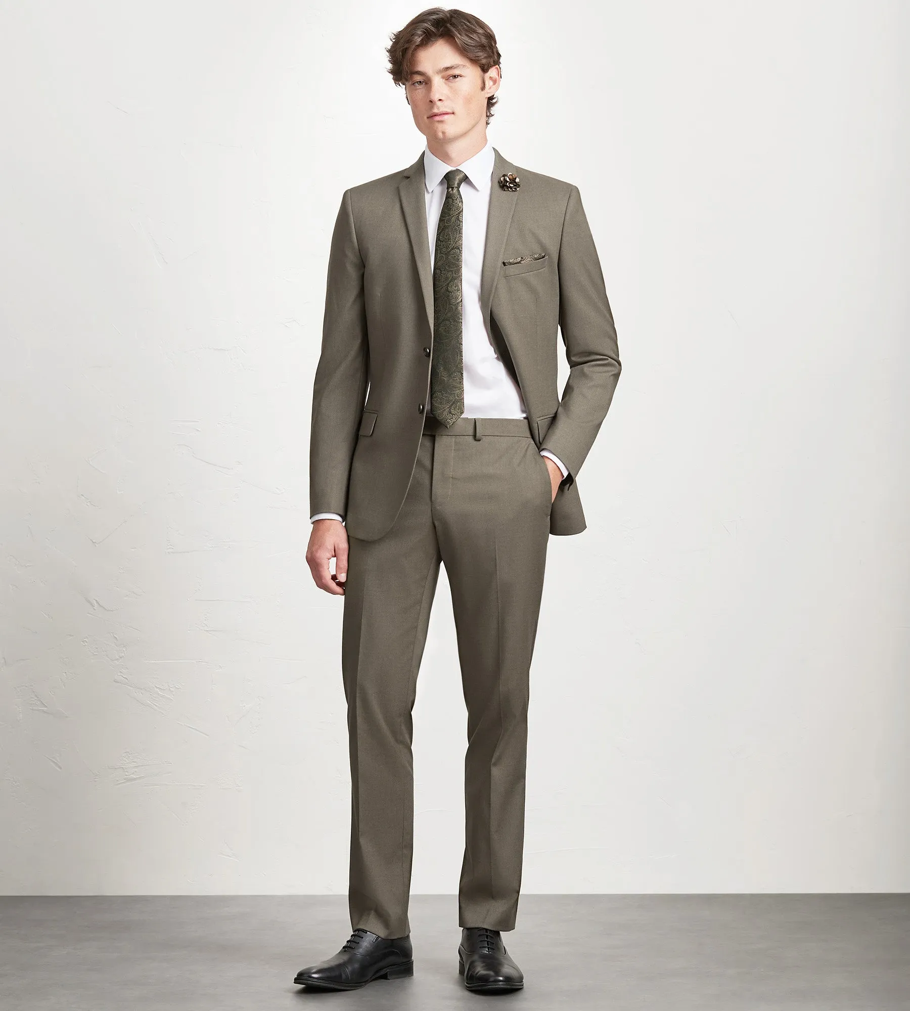 Slim Fit Light Brown Solid Suit sold by Tip Top product image thumbnail 4