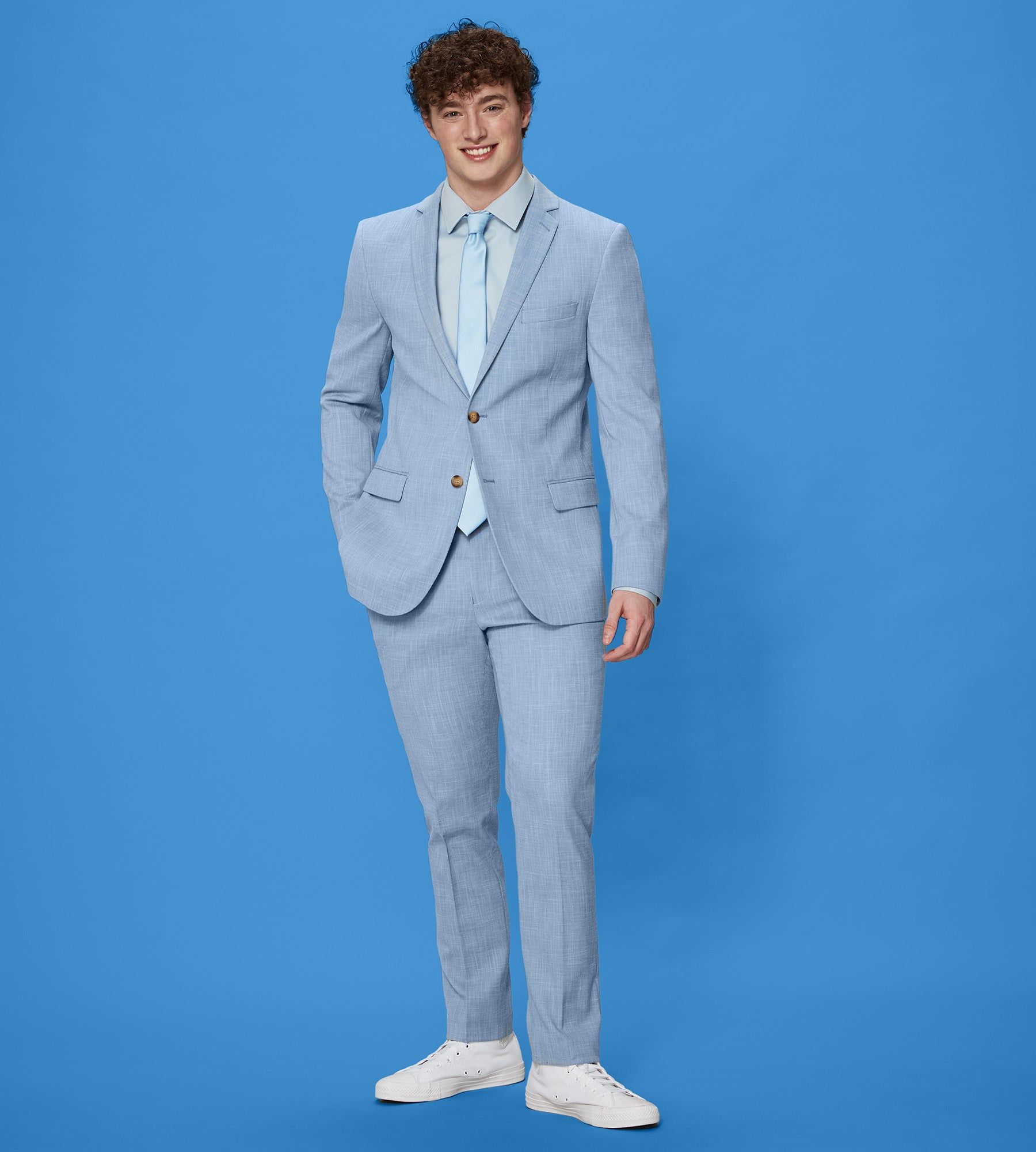 Light Blue Suit Prom Look sold by Tip Top