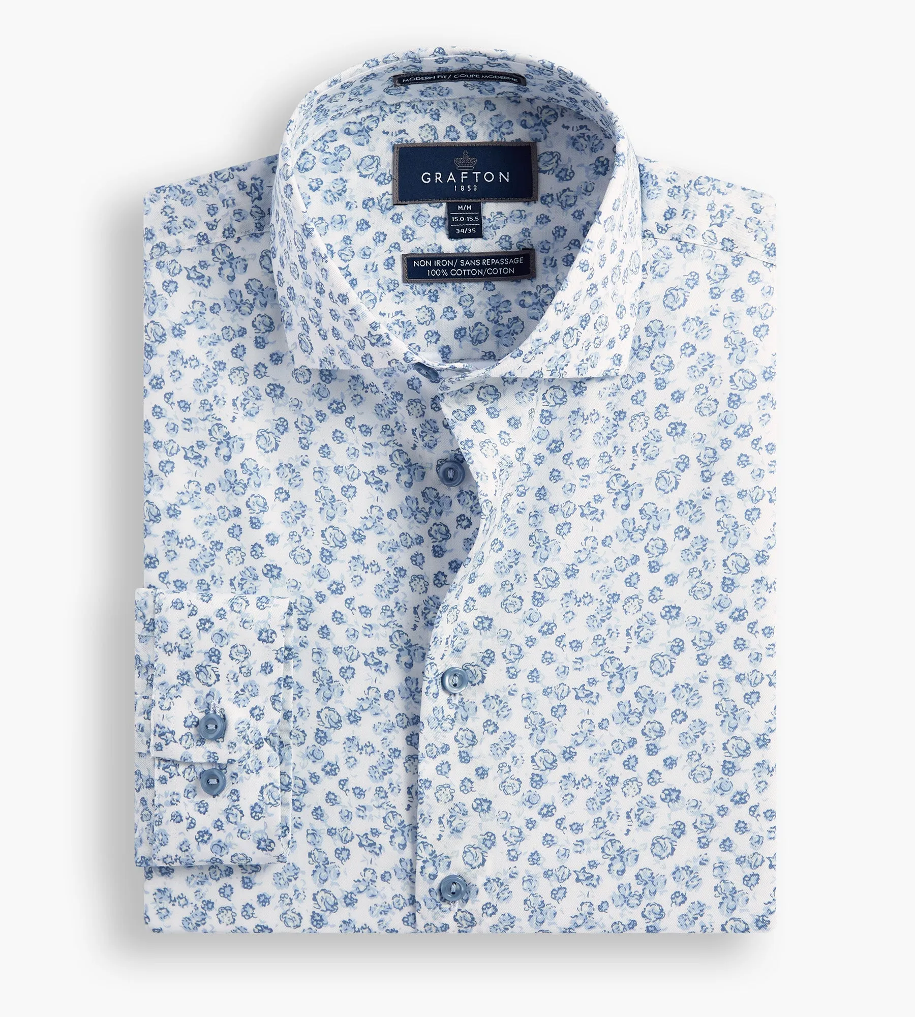 Modern Fit Floral Print Dress Shirt sold by Tip Top