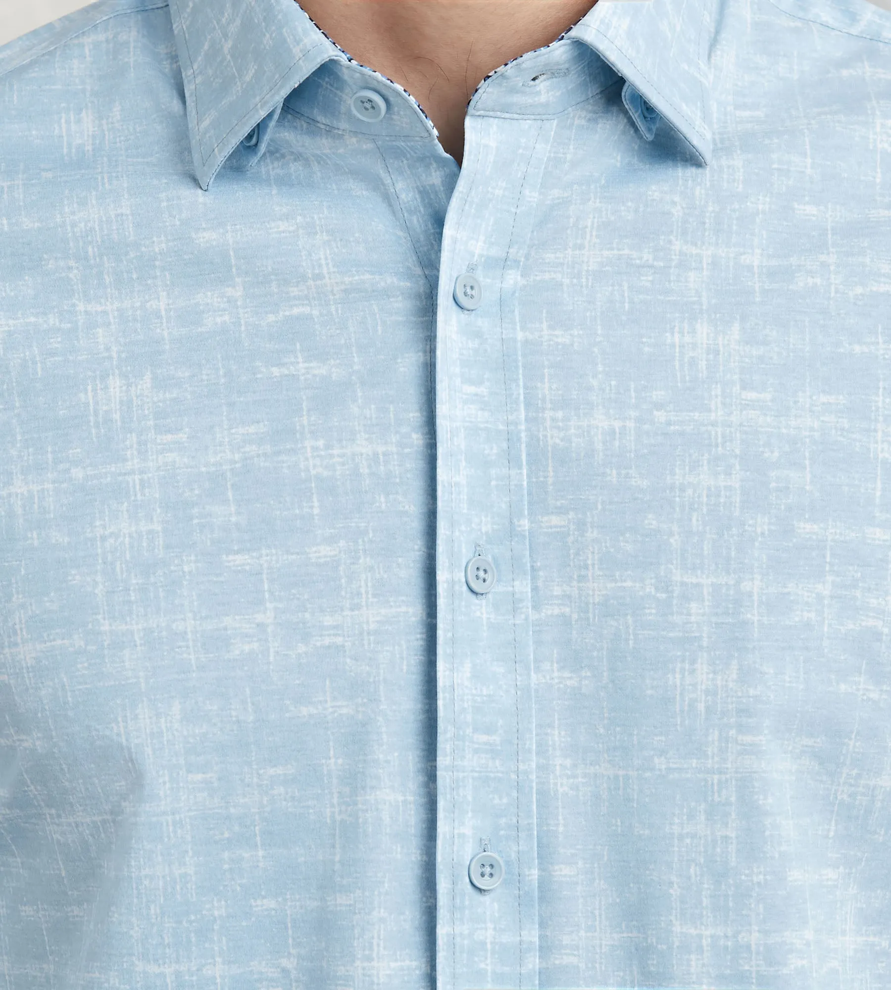 Modern Fit Long Sleeve Textured Pattern 360 Stretch Casual Shirt sold by Tip Top product image thumbnail 2