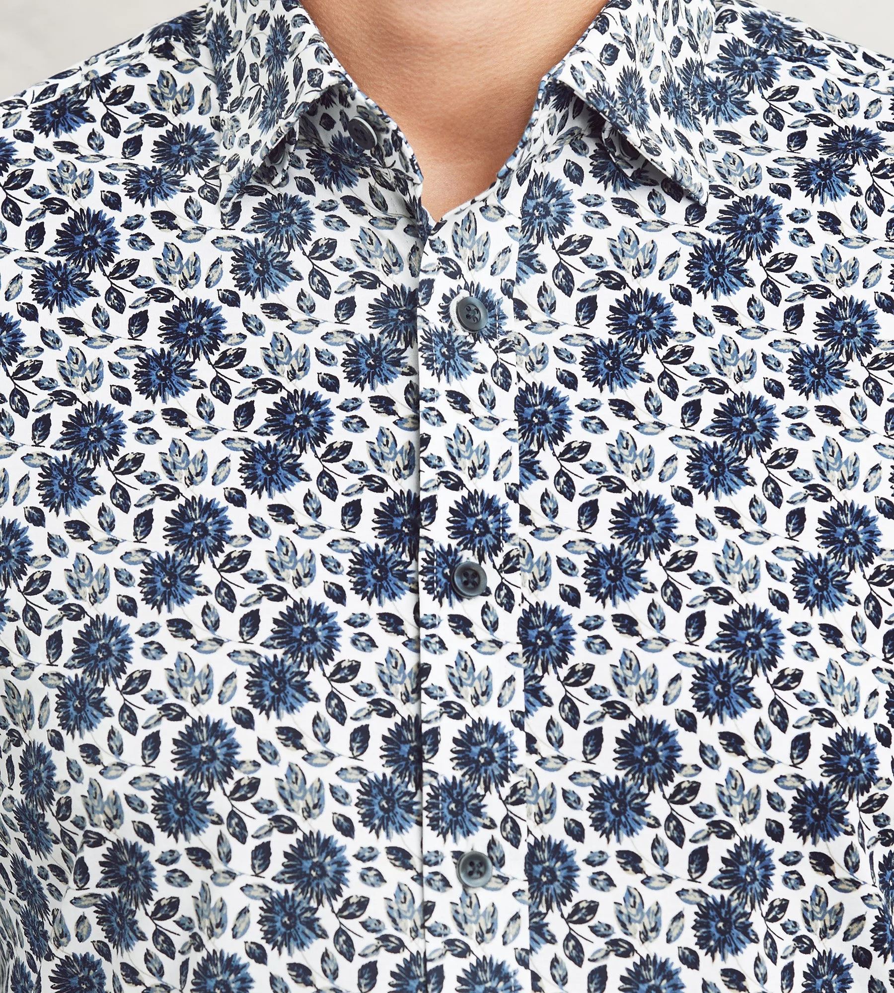 Modern Fit Long Sleeve Floral Pattern 360 Stretch Casual Shirt sold by Tip Top product image thumbnail 2