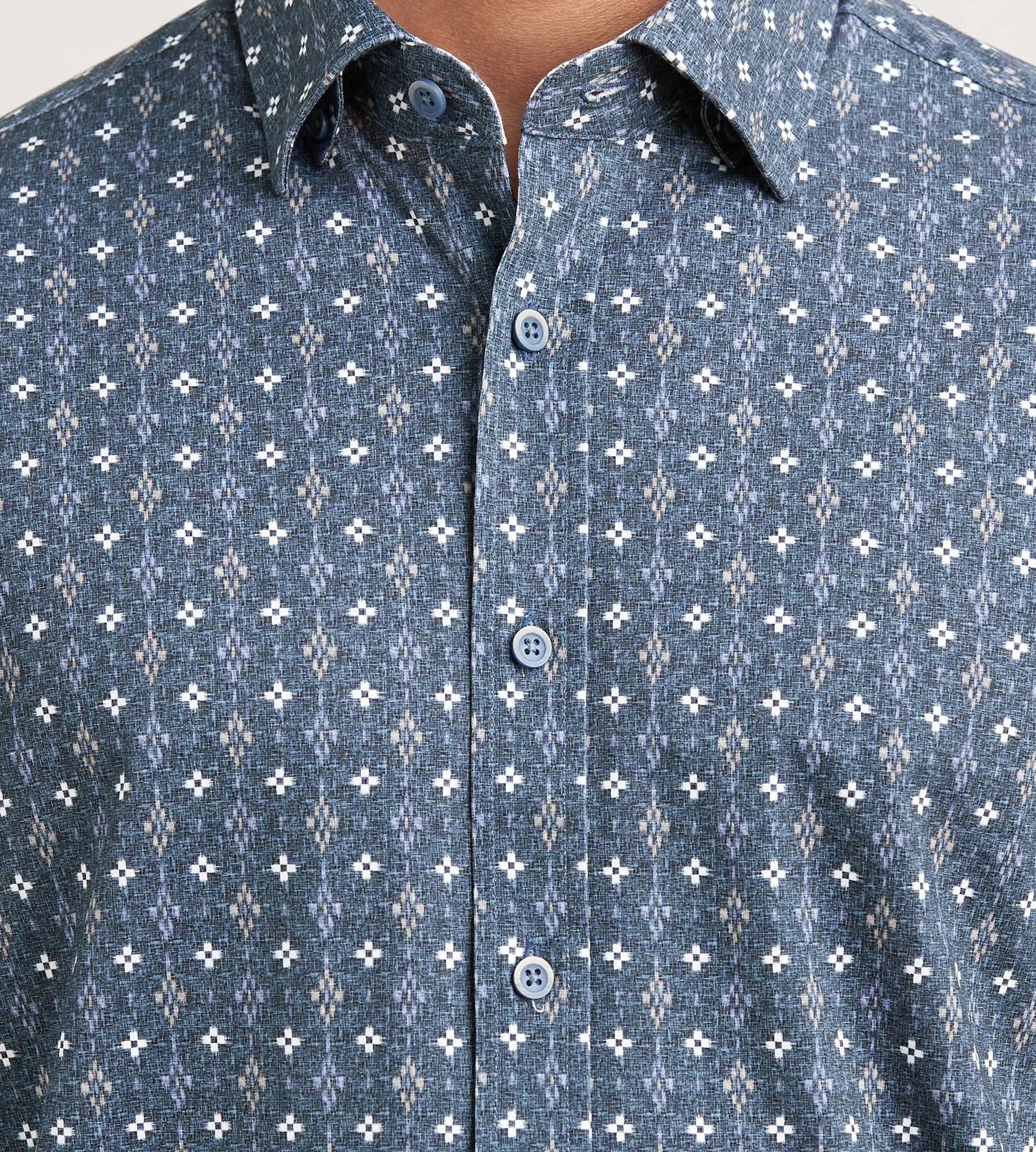 Modern Fit Long Sleeve Floral Pattern 360 Stretch Casual Shirt sold by Tip Top product image thumbnail 2