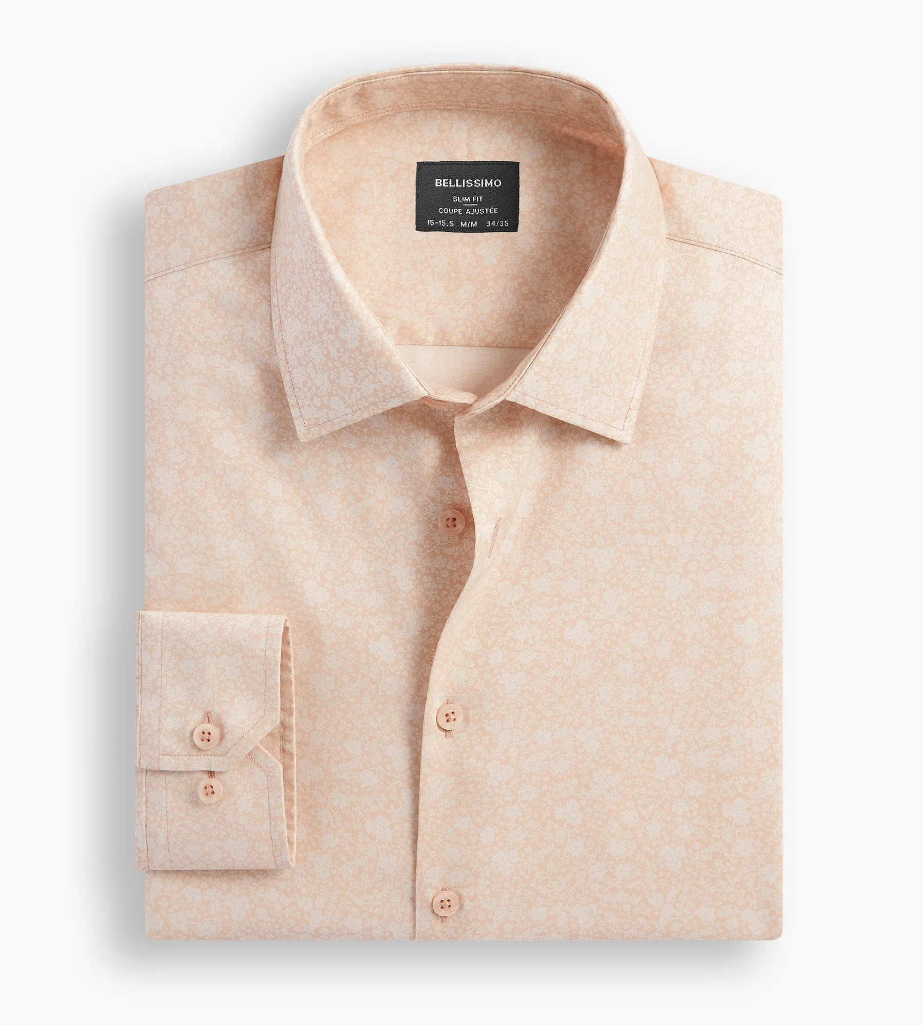 Slim Fit Non-Iron Printed Sateen Dress Shirt sold by Tip Top