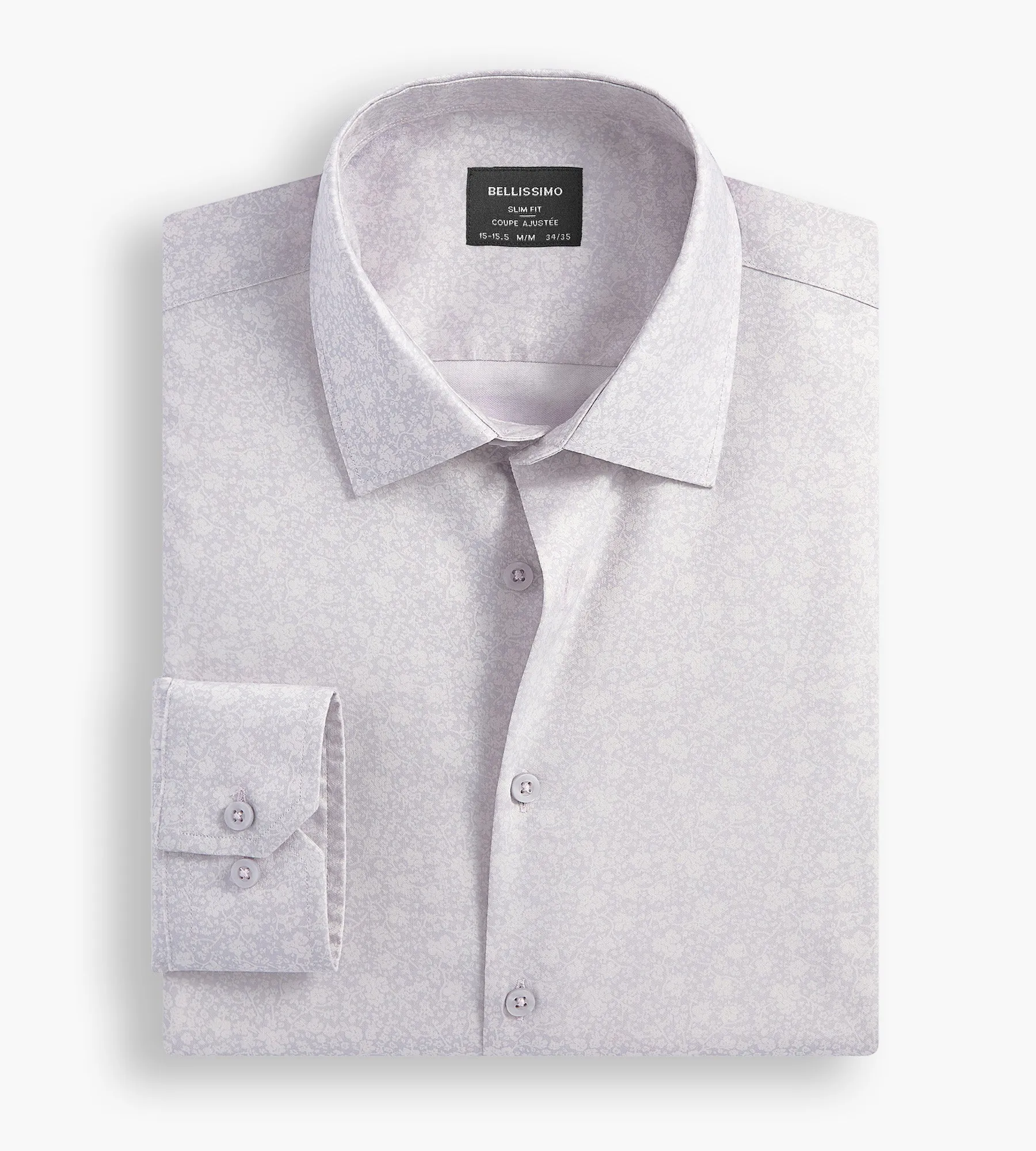 Slim Fit Non-Iron Printed Sateen Dress Shirt sold by Tip Top