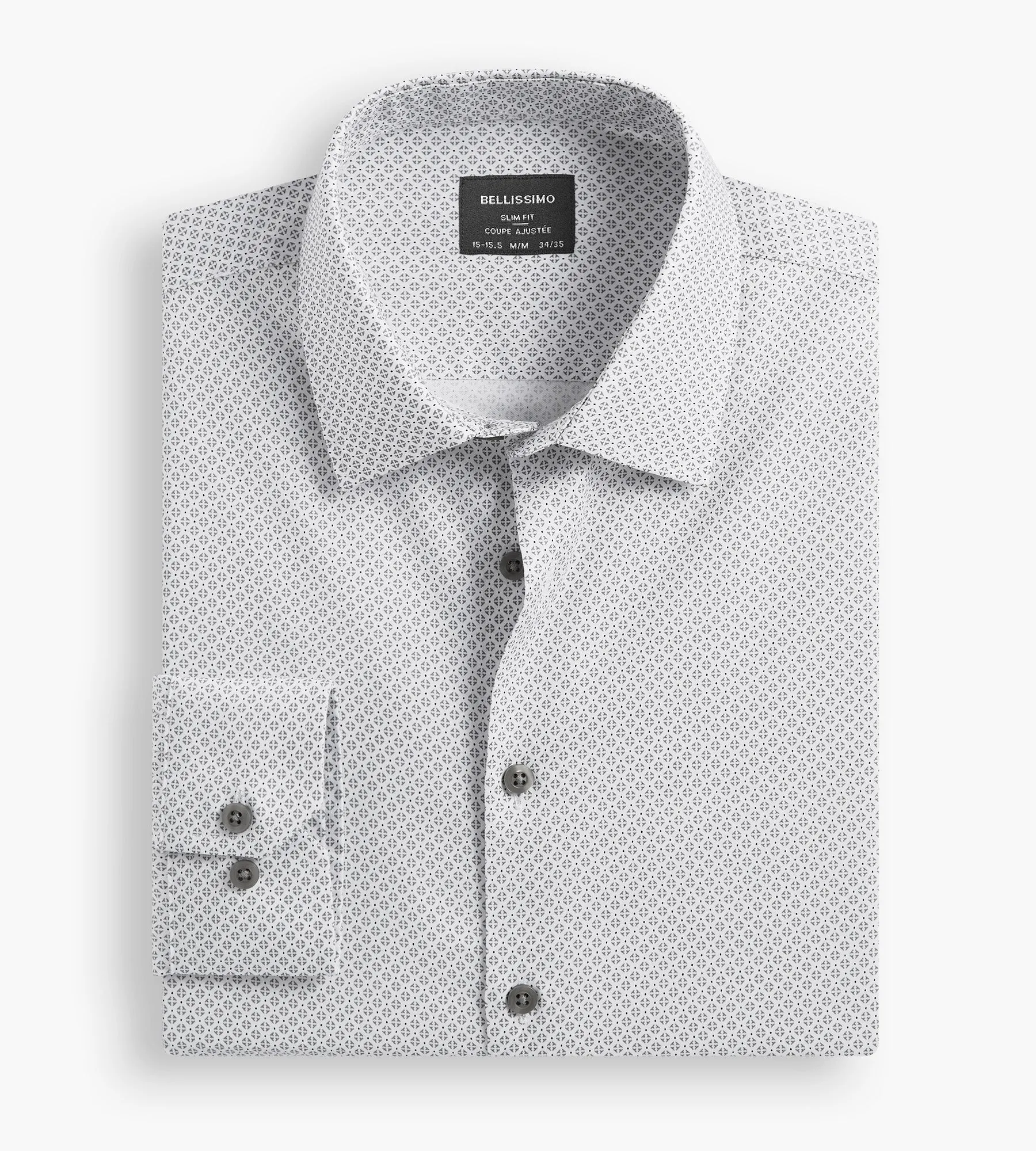 Slim Fit Non-Iron Printed Sateen Dress Shirt sold by Tip Top