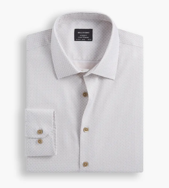 Modern Fit Non-Iron Printed Sateen Dress Shirt sold by Tip Top