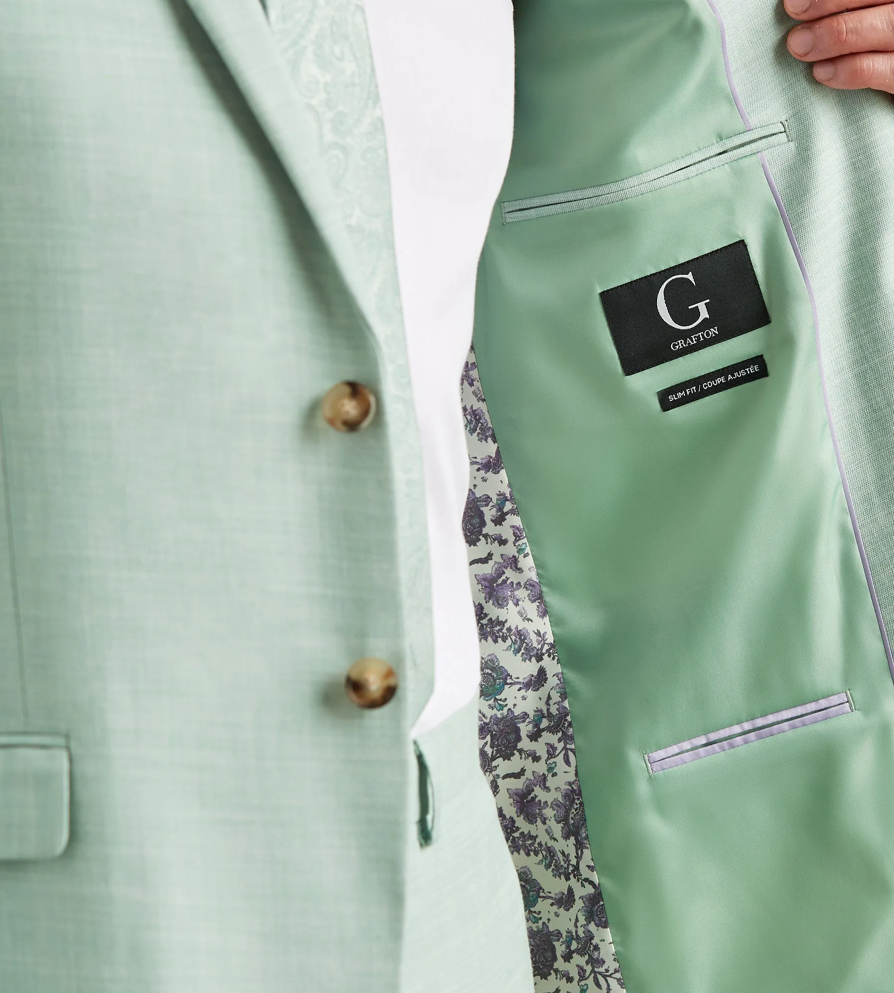 Modern Fit Pale Green Solid Suit Jacket sold by Tip Top product image thumbnail 3