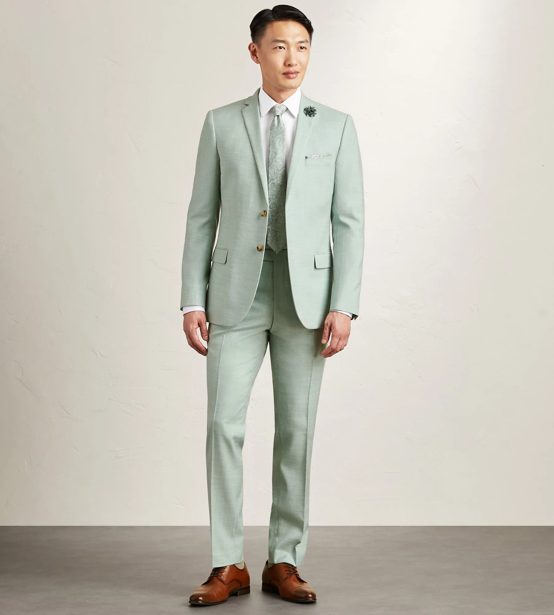 Modern Fit Pale Green Solid Suit Jacket sold by Tip Top product image thumbnail 4