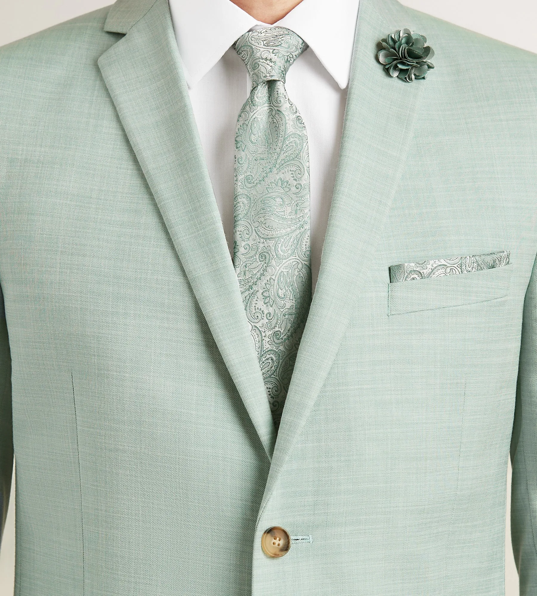 Modern Fit Pale Green Solid Suit Jacket sold by Tip Top product image thumbnail 2
