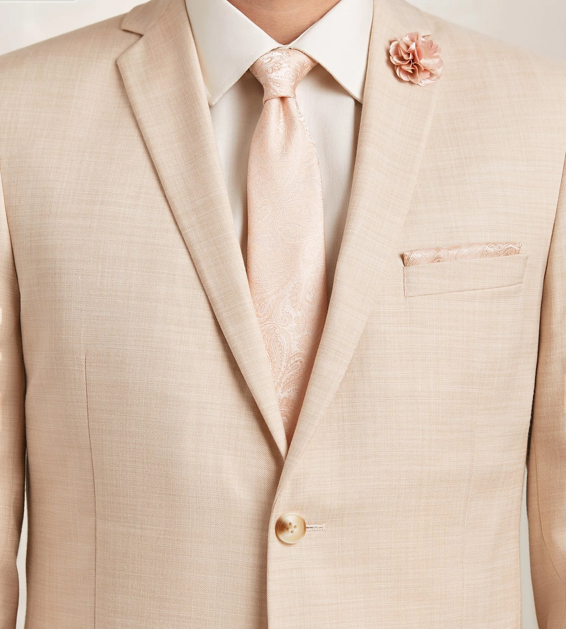 Modern Fit Pale Peach Solid Suit sold by Tip Top product image thumbnail 2