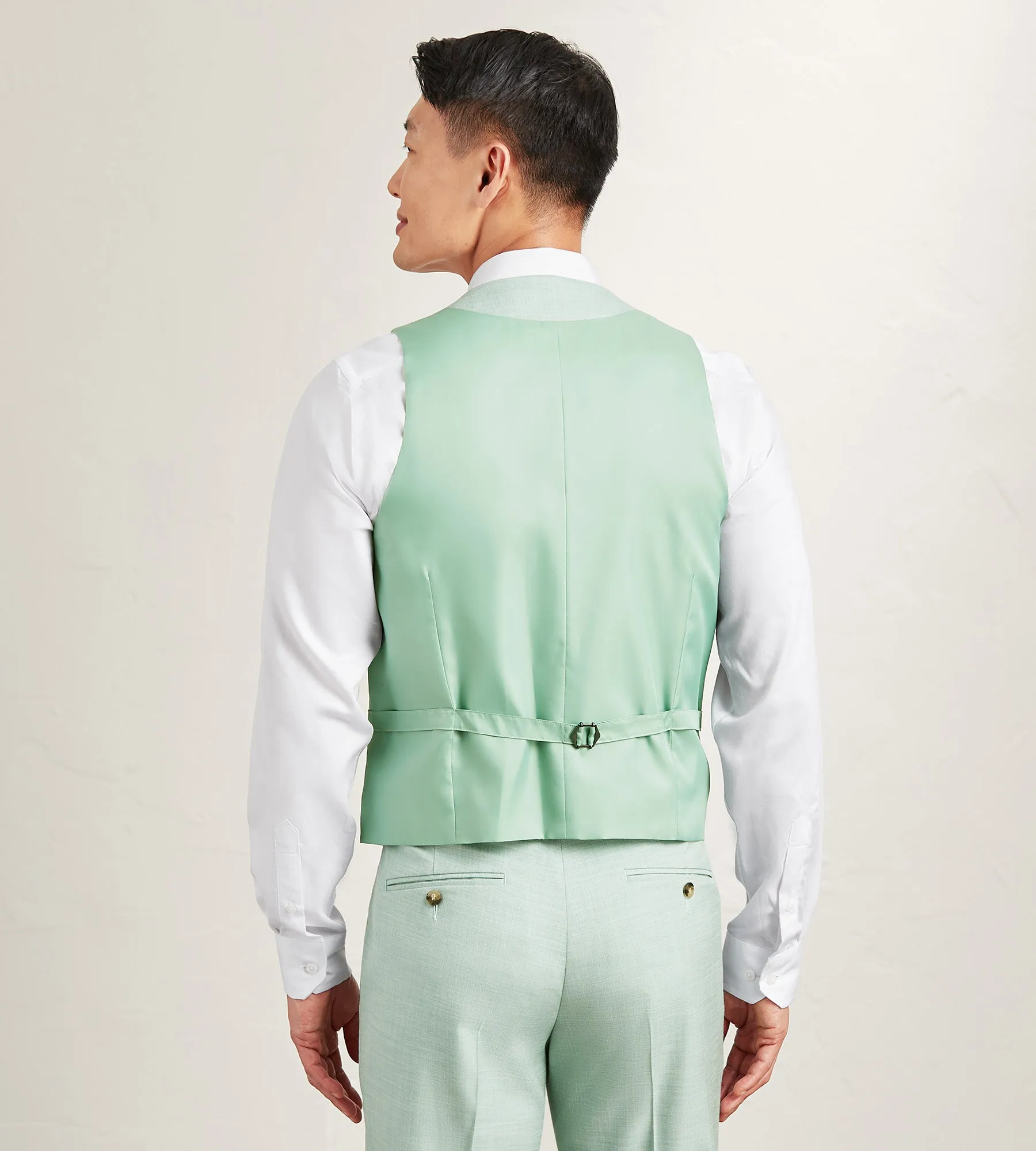 Pale Green Solid Suit Vest sold by Tip Top product image thumbnail 3