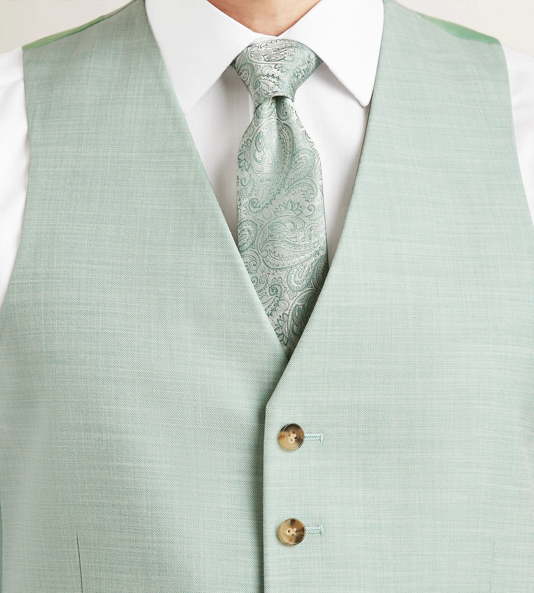Pale Green Solid Suit Vest sold by Tip Top product image thumbnail 2