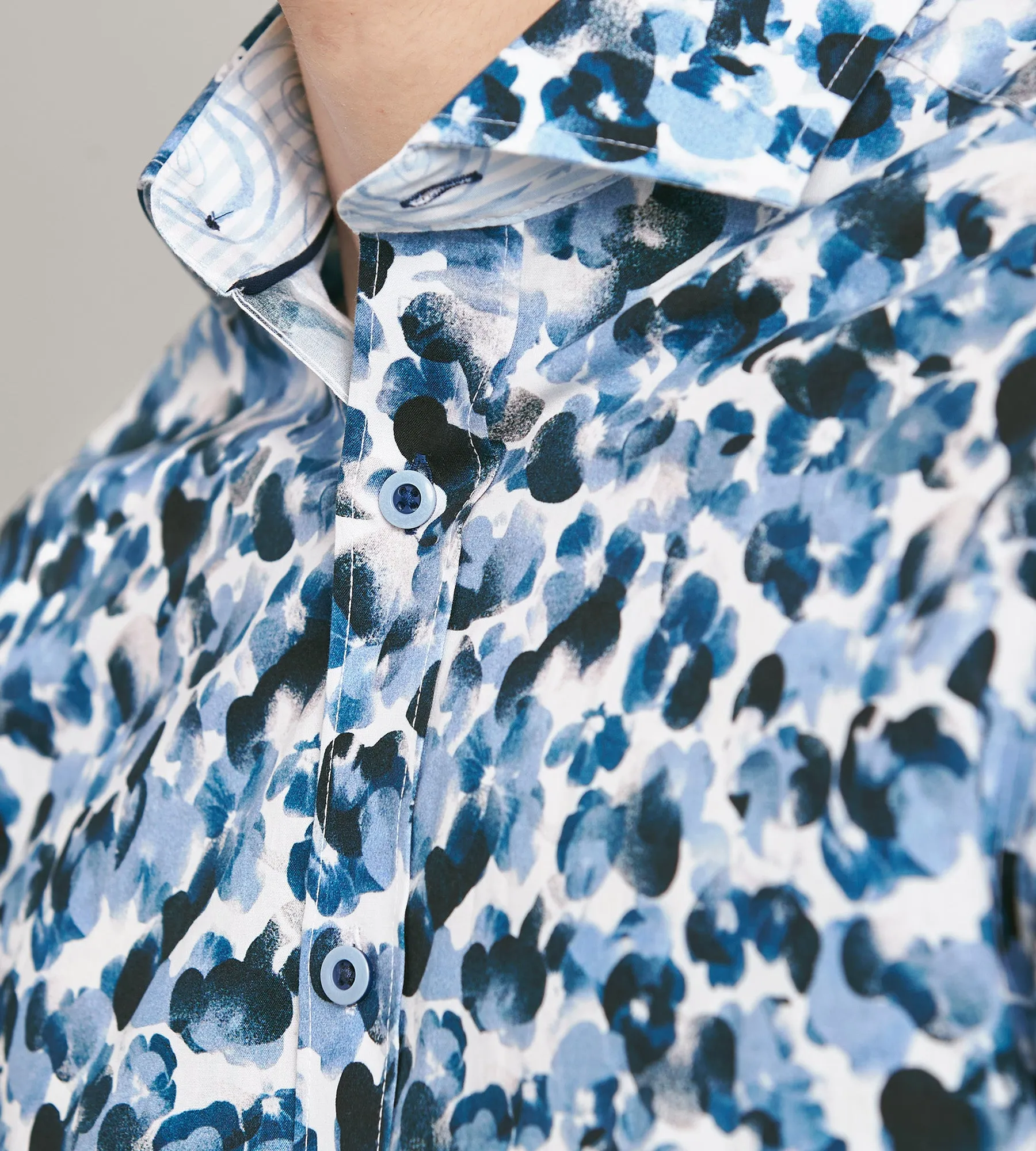 Modern Fit Long Sleeve Water Colour Casual Shirt sold by Tip Top product image thumbnail 3