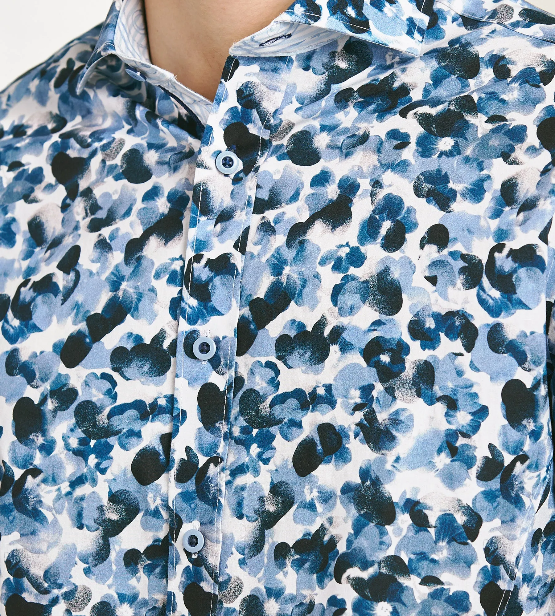 Modern Fit Long Sleeve Water Colour Casual Shirt sold by Tip Top product image thumbnail 2