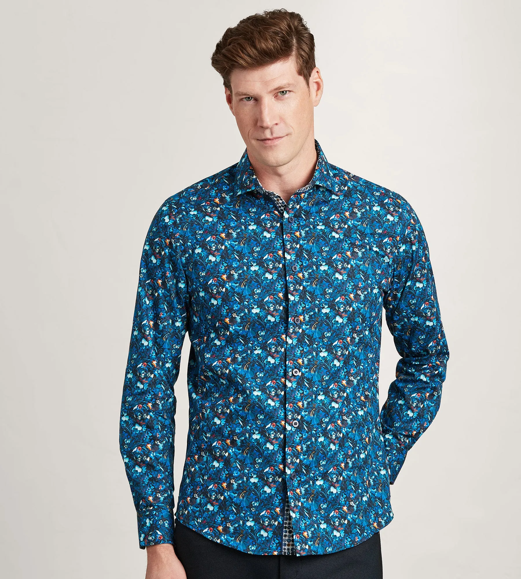 Modern Fit Long Sleeve Water Colour Casual Shirt sold by Tip Top