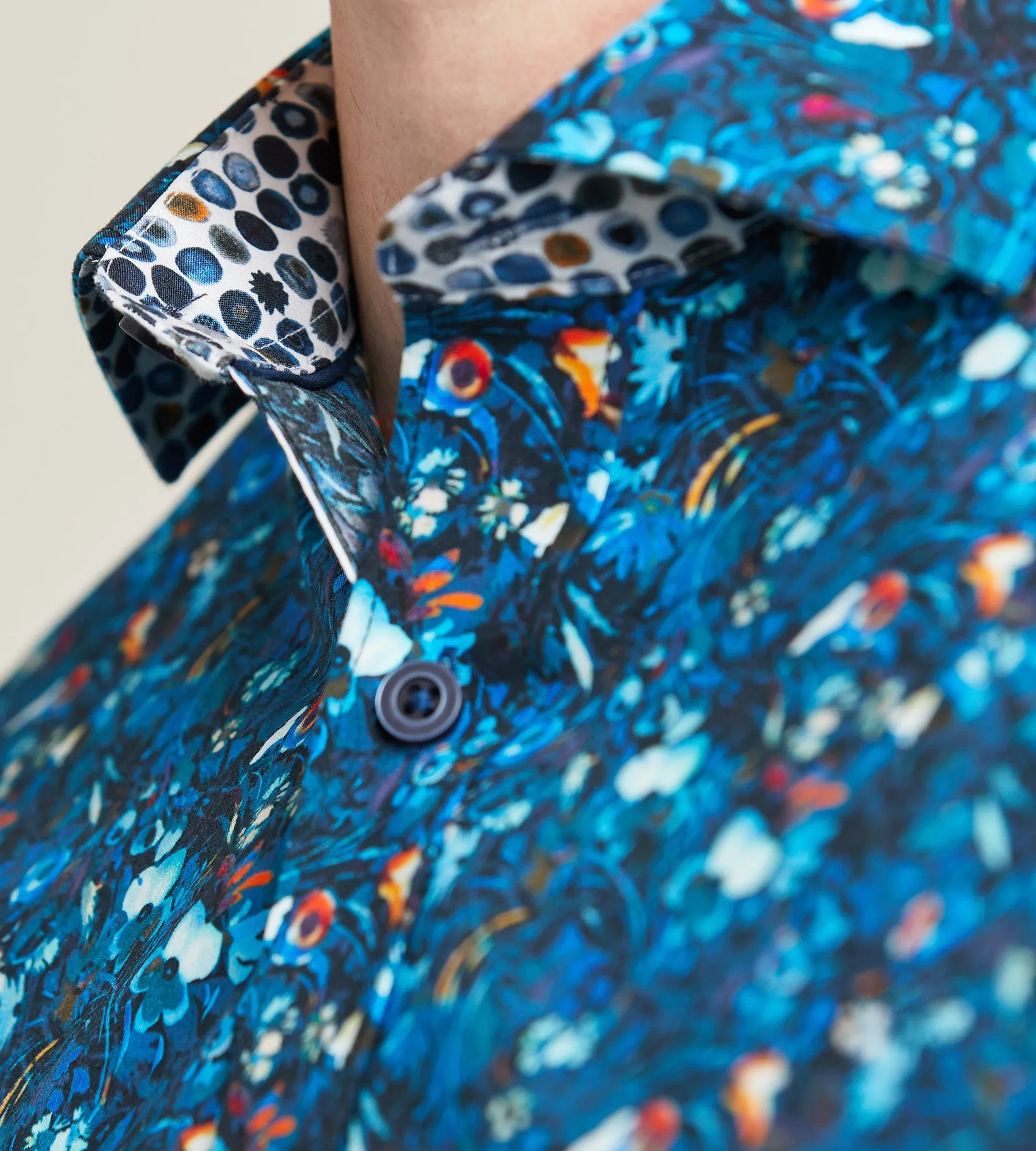 Modern Fit Long Sleeve Water Colour Casual Shirt sold by Tip Top product image thumbnail 3