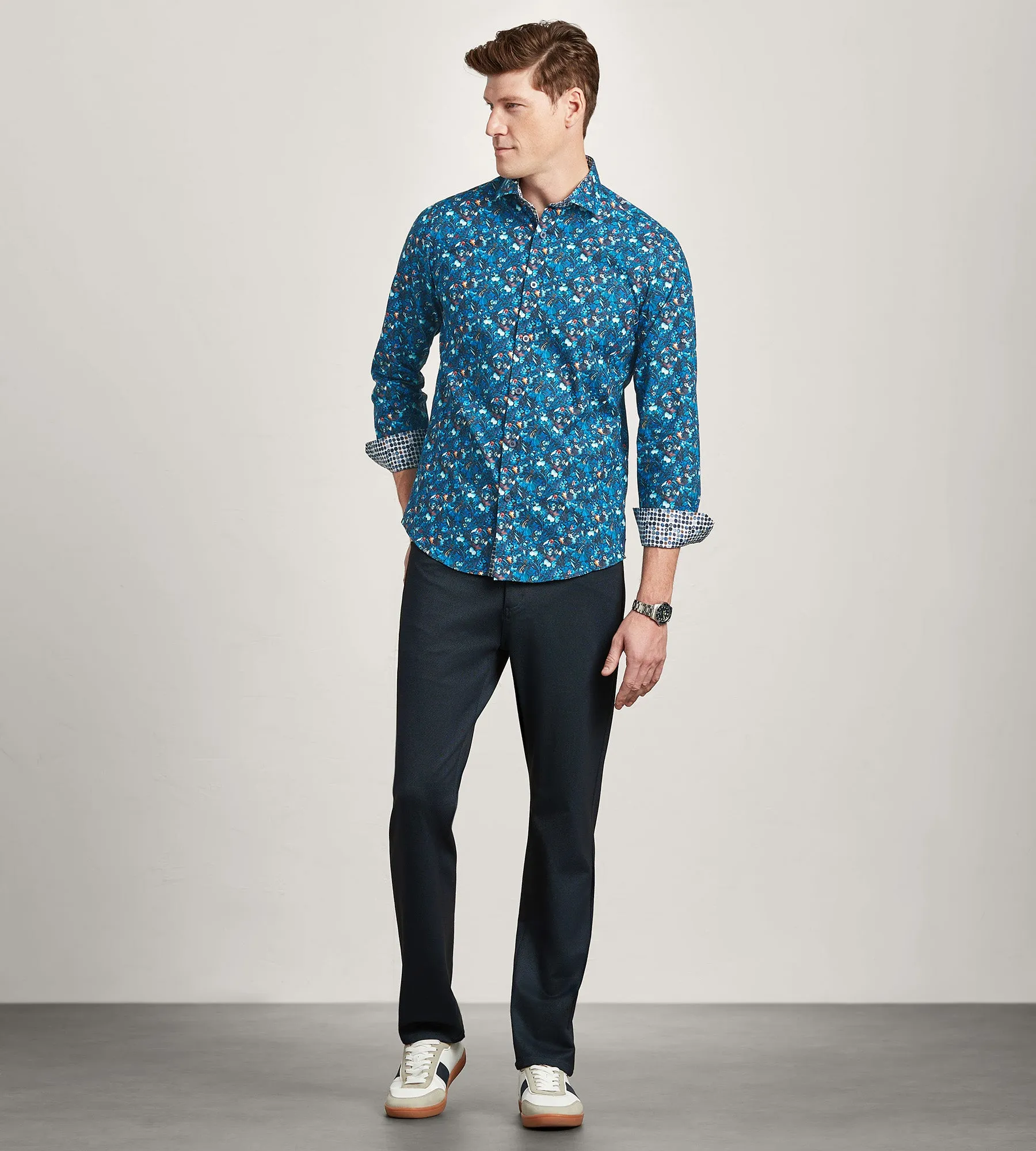 Modern Fit Long Sleeve Water Colour Casual Shirt sold by Tip Top product image thumbnail 5