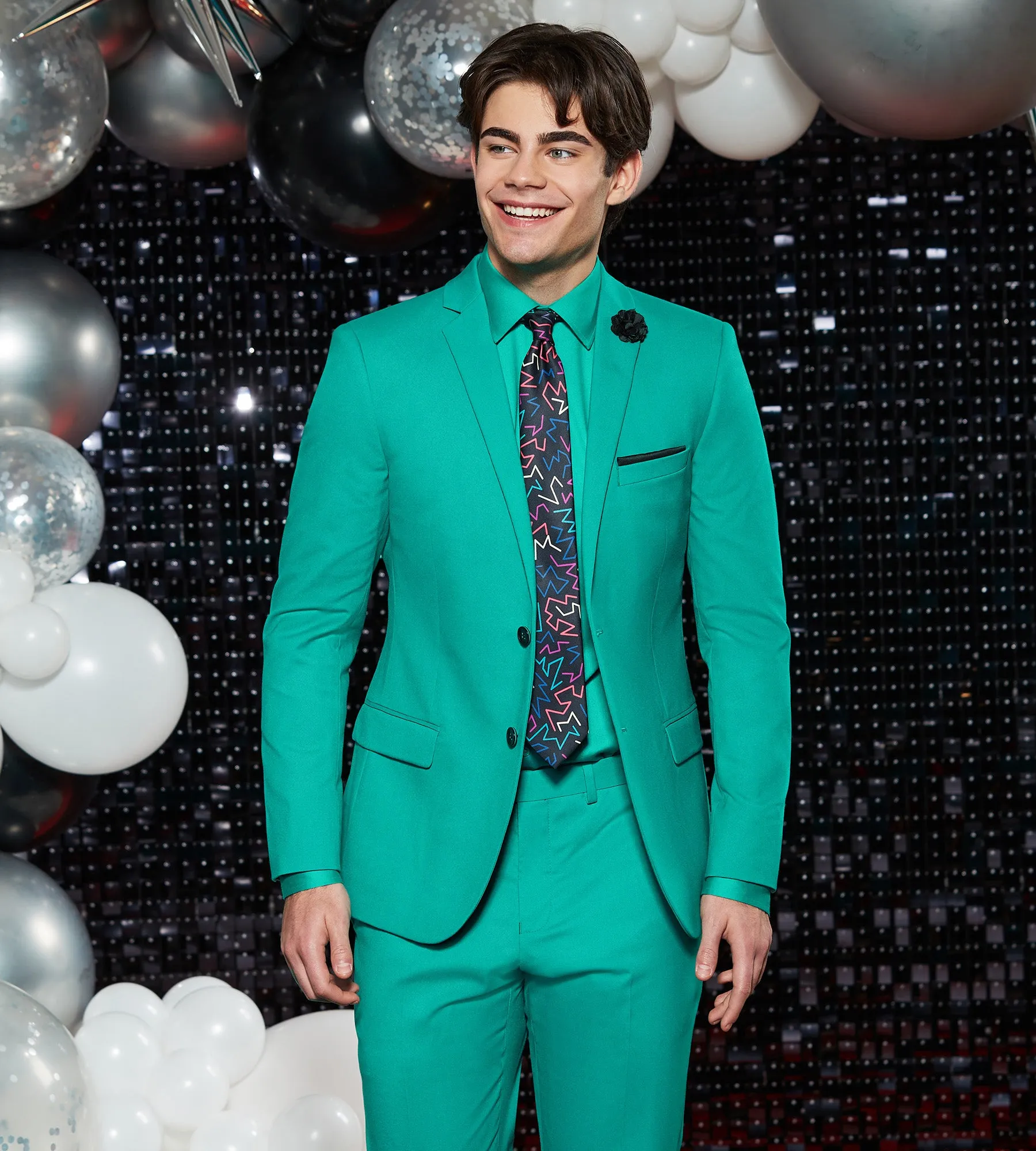 Slim Fit Bright Green Solid Suit sold by Tip Top
