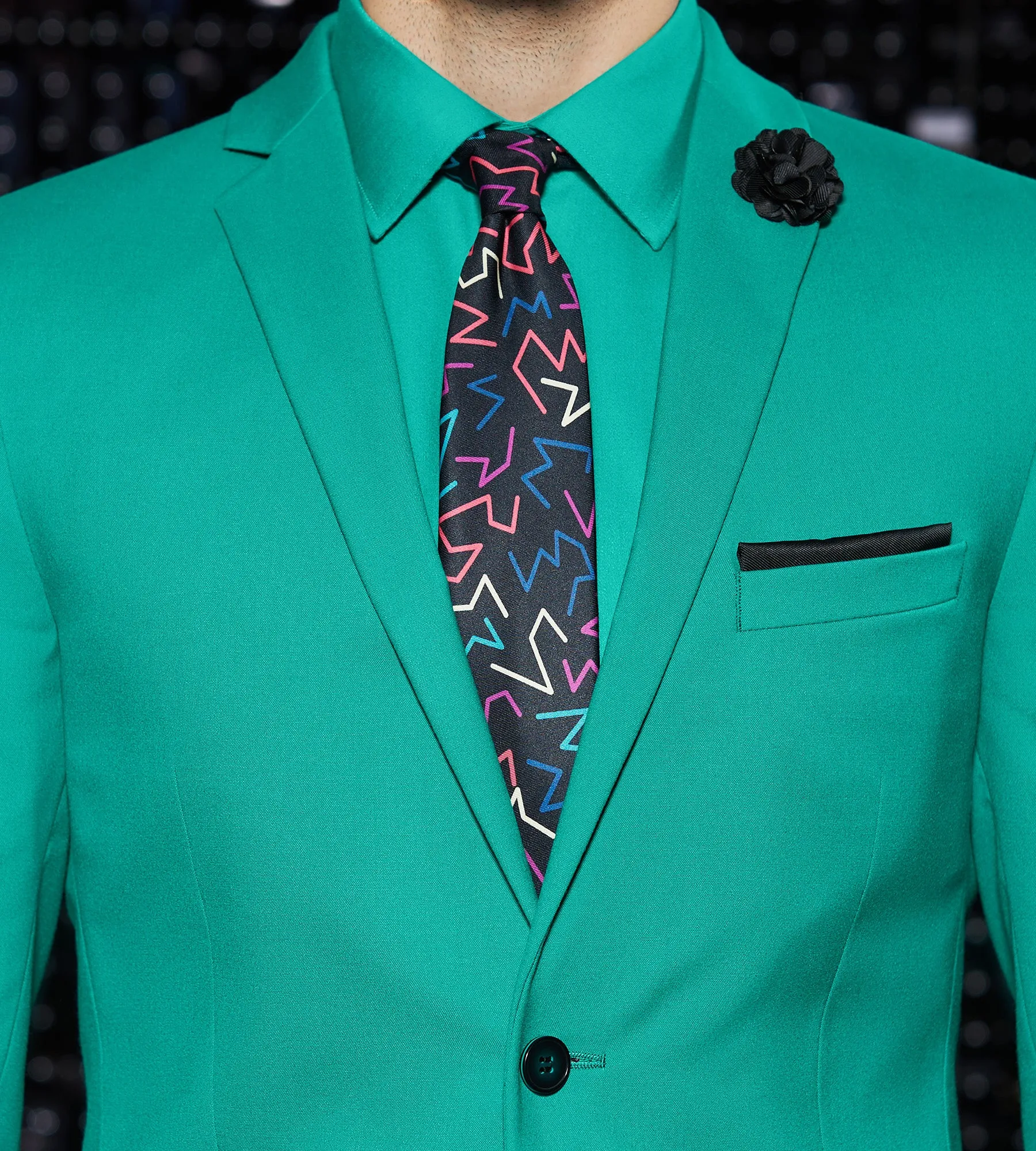 Slim Fit Bright Green Solid Suit sold by Tip Top product image thumbnail 2