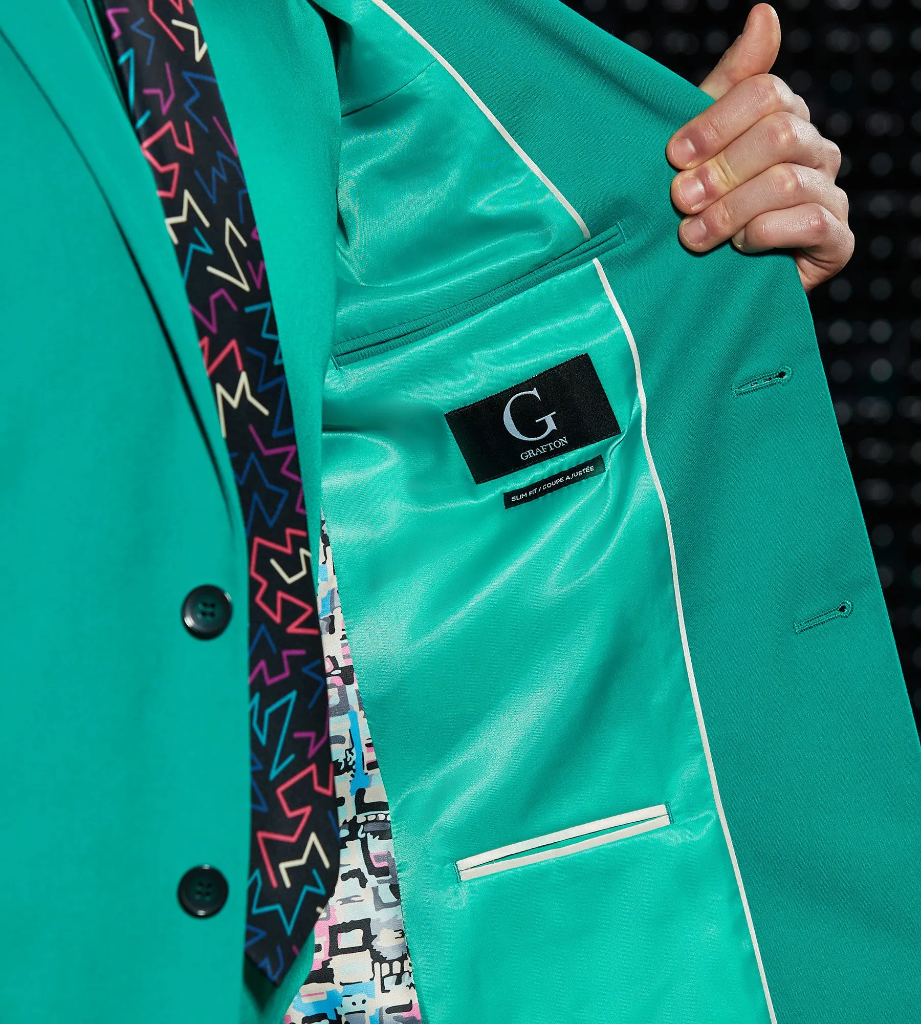 Slim Fit Bright Green Solid Suit sold by Tip Top product image thumbnail 3