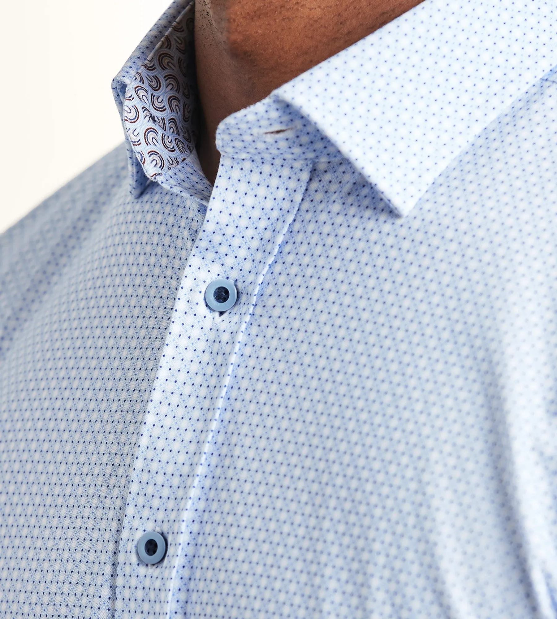 Long Sleeve Geo Pattern 360 Stretch Casual Shirt sold by Tip Top product image thumbnail 2