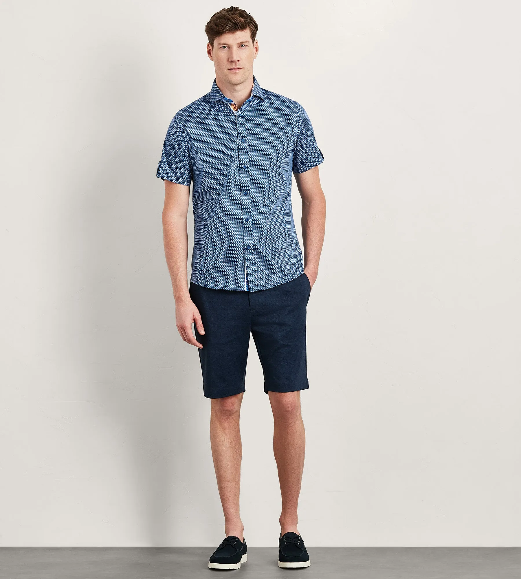 Modern Fit Short Sleeve Geo Pattern Casual Shirt sold by Tip Top product image thumbnail 4