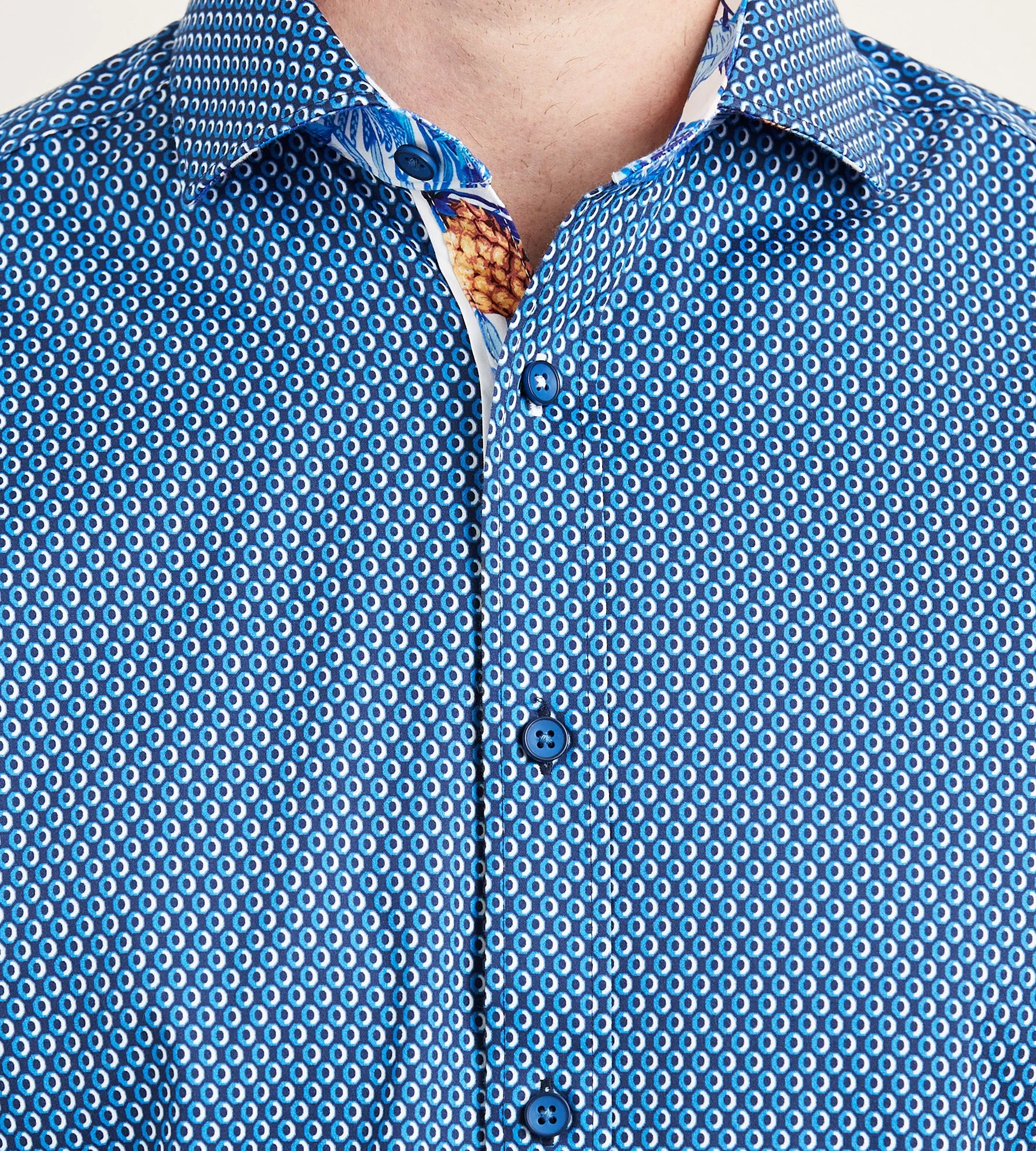 Modern Fit Short Sleeve Geo Pattern Casual Shirt sold by Tip Top product image thumbnail 3