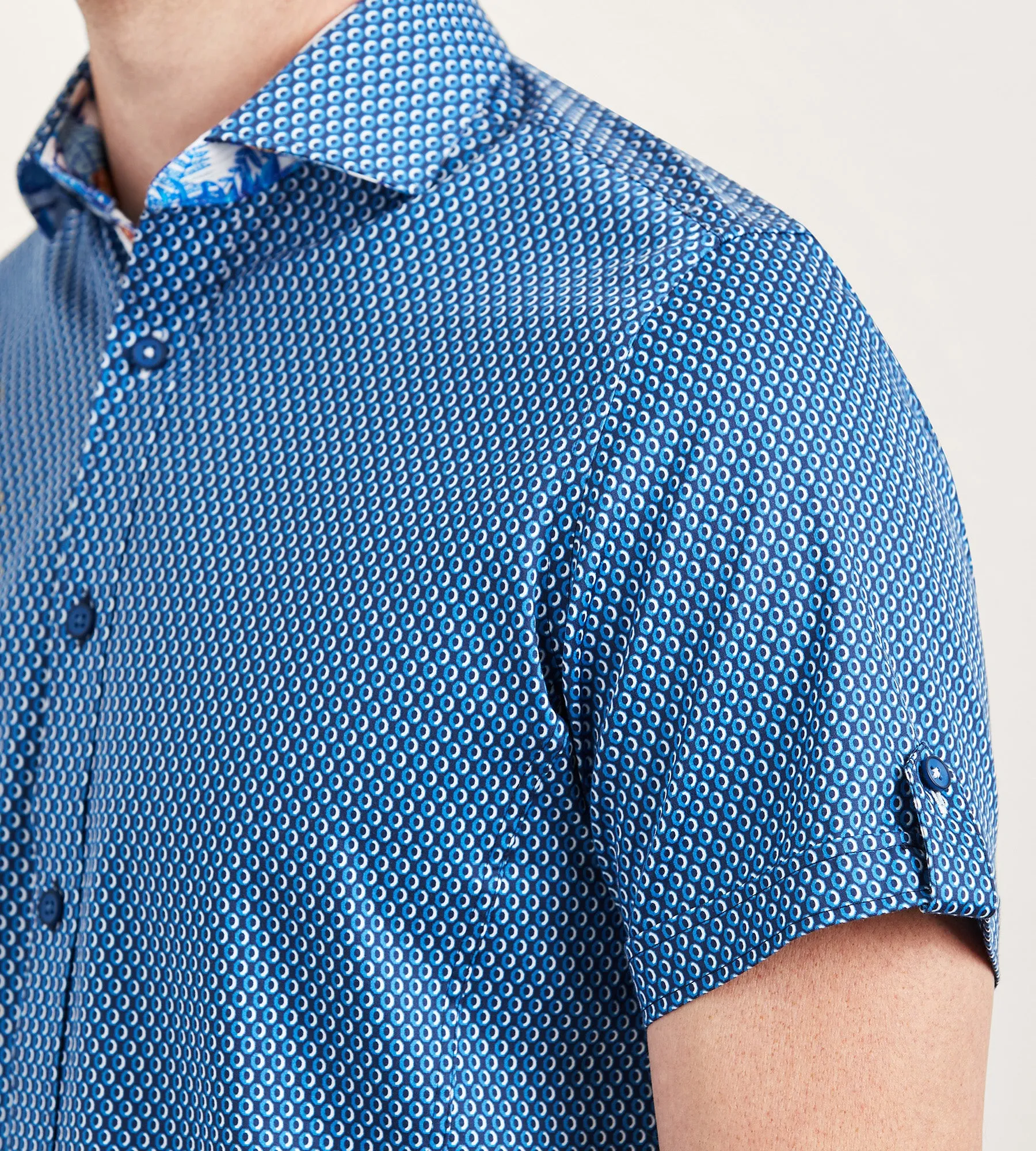 Modern Fit Short Sleeve Geo Pattern Casual Shirt sold by Tip Top product image thumbnail 2