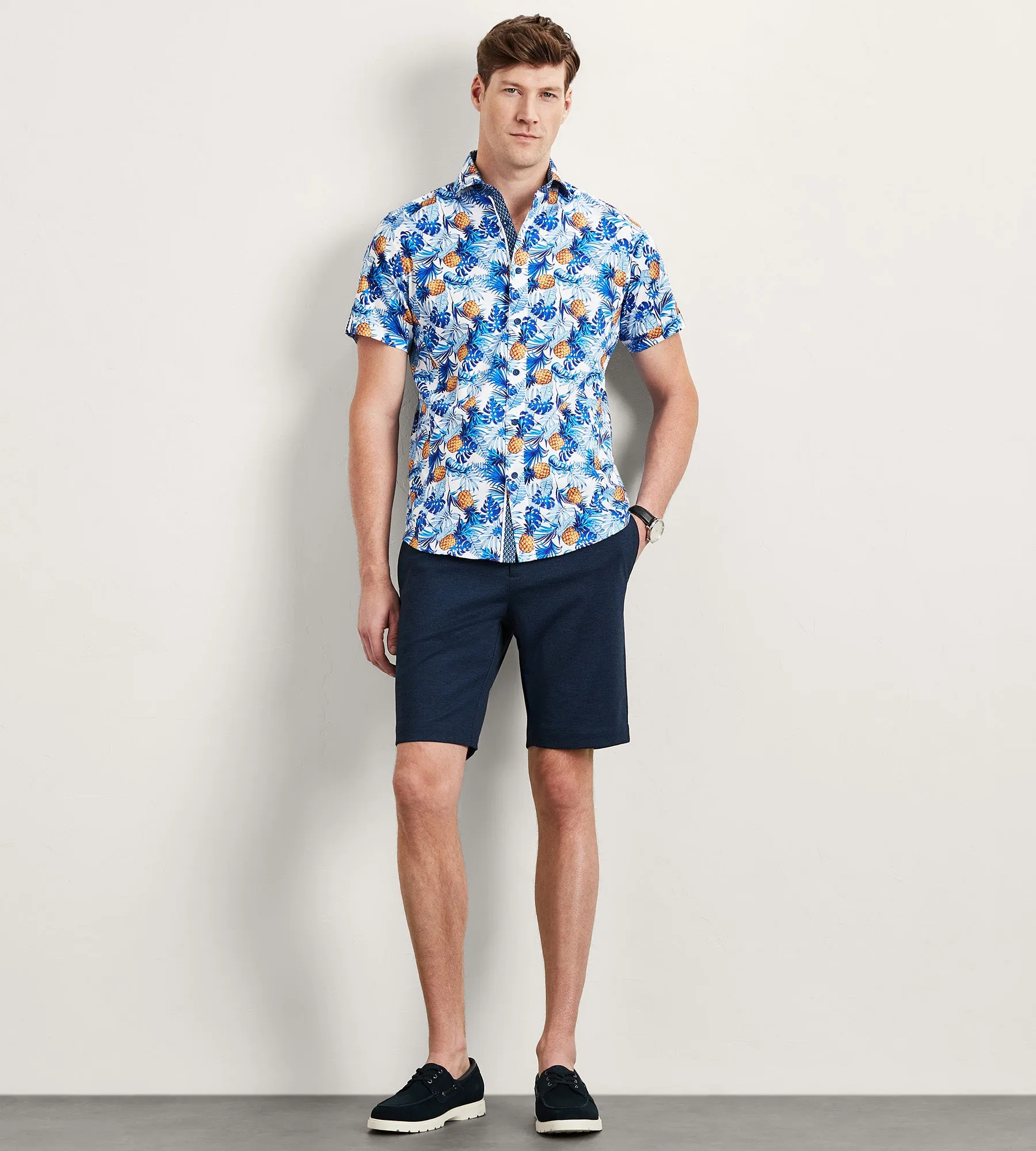 Modern Fit Short Sleeve Tropical Pattern Casual Shirt sold by Tip Top product image thumbnail 4