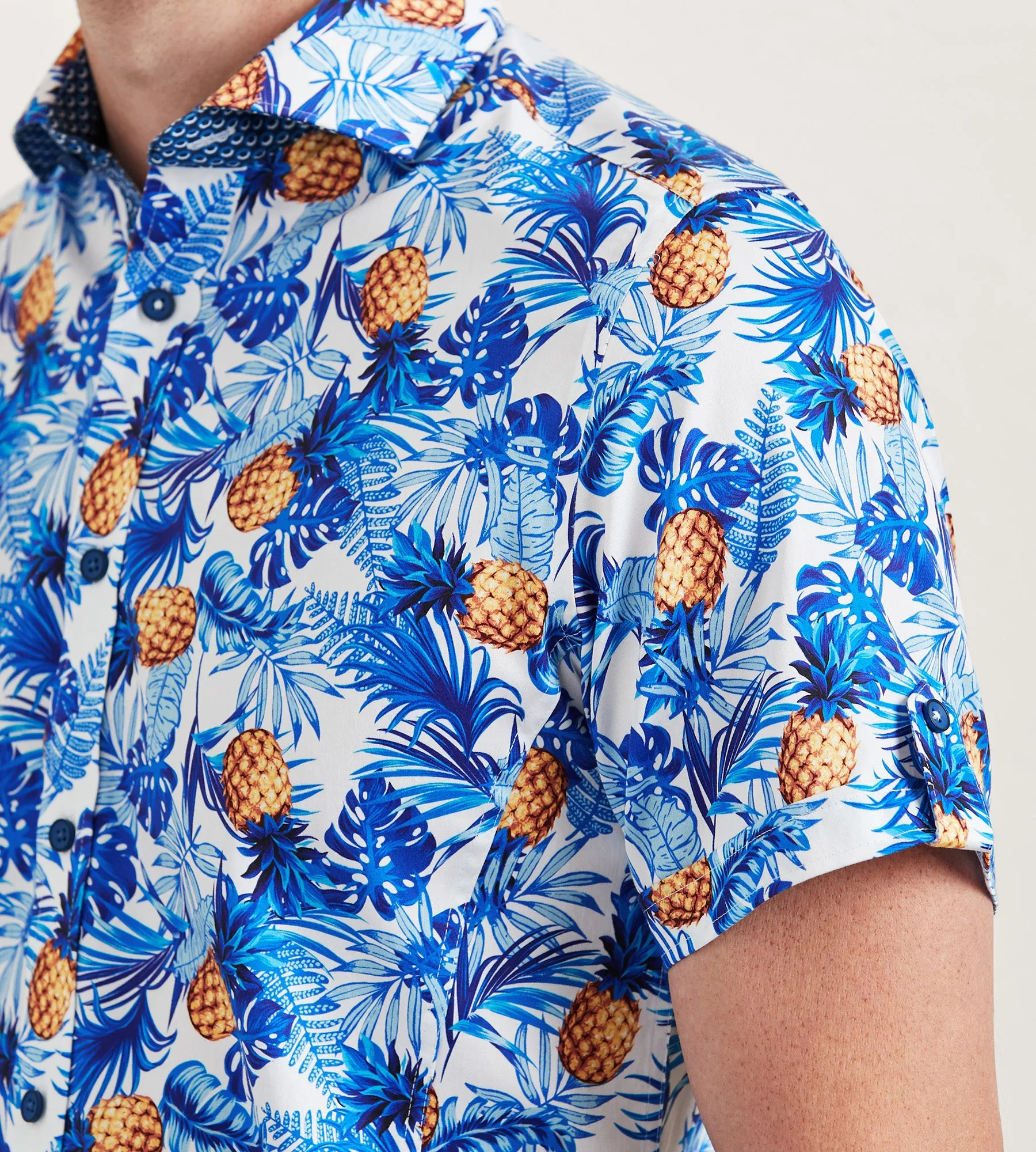 Modern Fit Short Sleeve Tropical Pattern Casual Shirt sold by Tip Top product image thumbnail 3