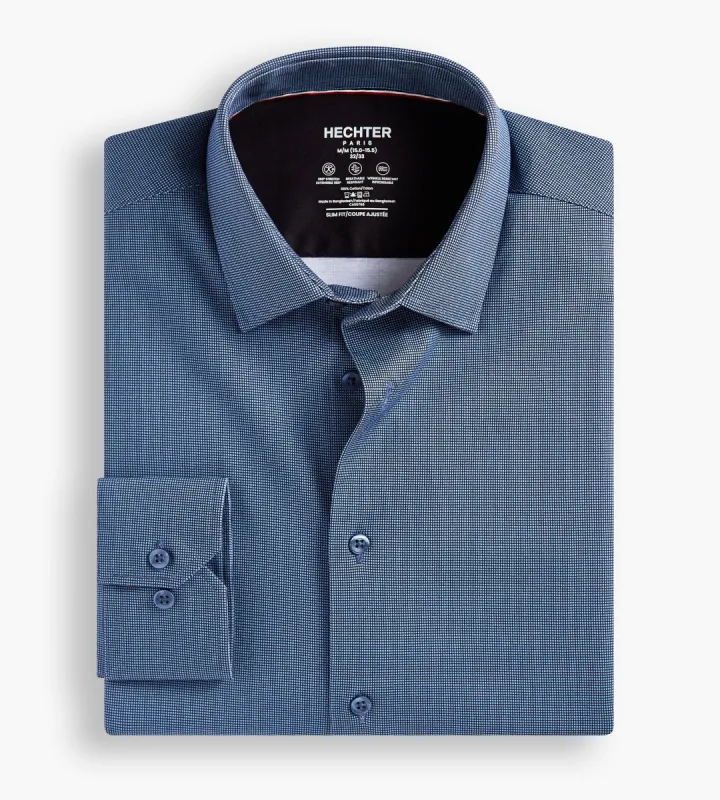 Slim Fit 360° Stretch Soft Touch Jacquard Print Jersey Dress Shirt sold by Tip Top
