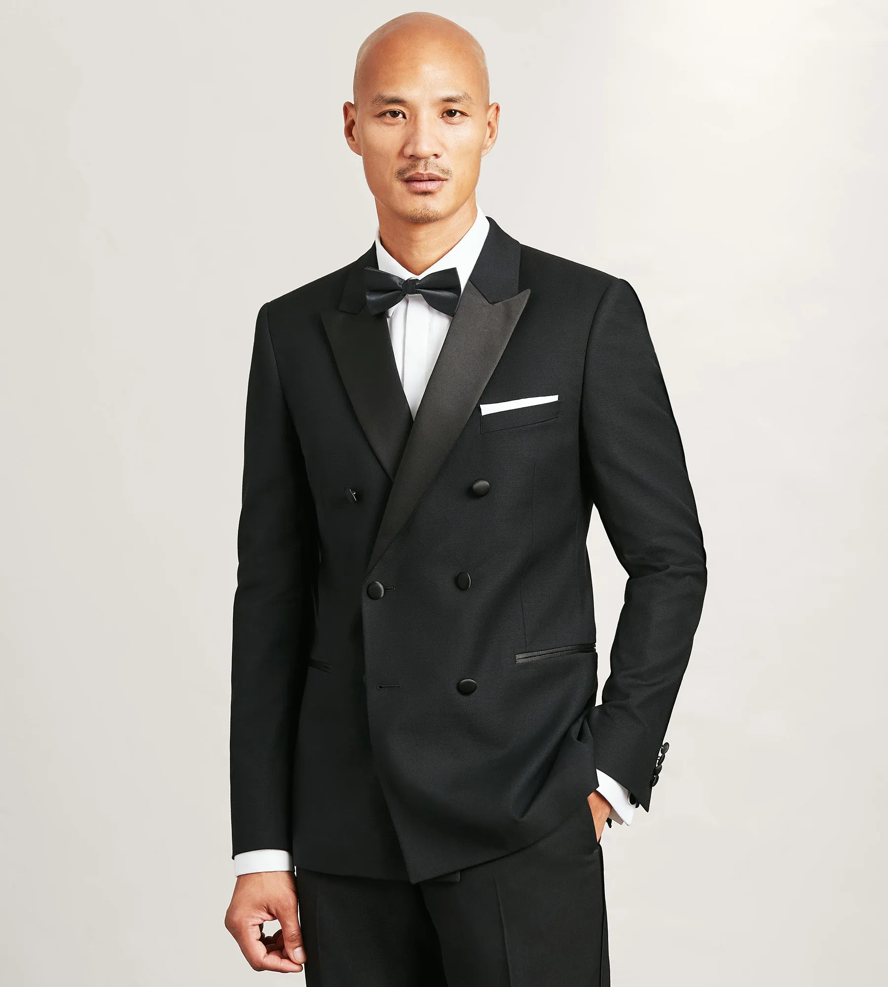 Slim Fit Black Solid Tuxedo sold by Tip Top