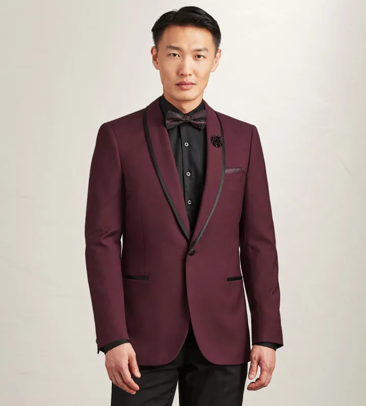 Modern Fit Burgundy Solid Tuxedo sold by Tip Top