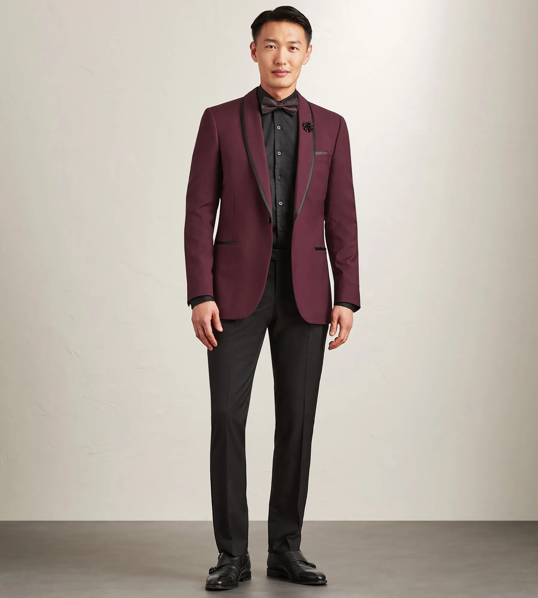 Modern Fit Burgundy Solid Tuxedo Jacket sold by Tip Top product image thumbnail 4