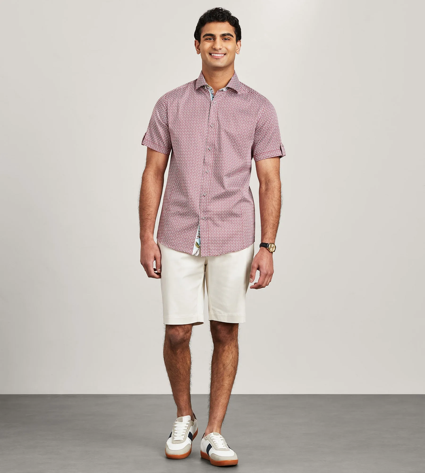 Modern Fit Short Sleeve Geo Pattern Casual Shirt sold by Tip Top product image thumbnail 4