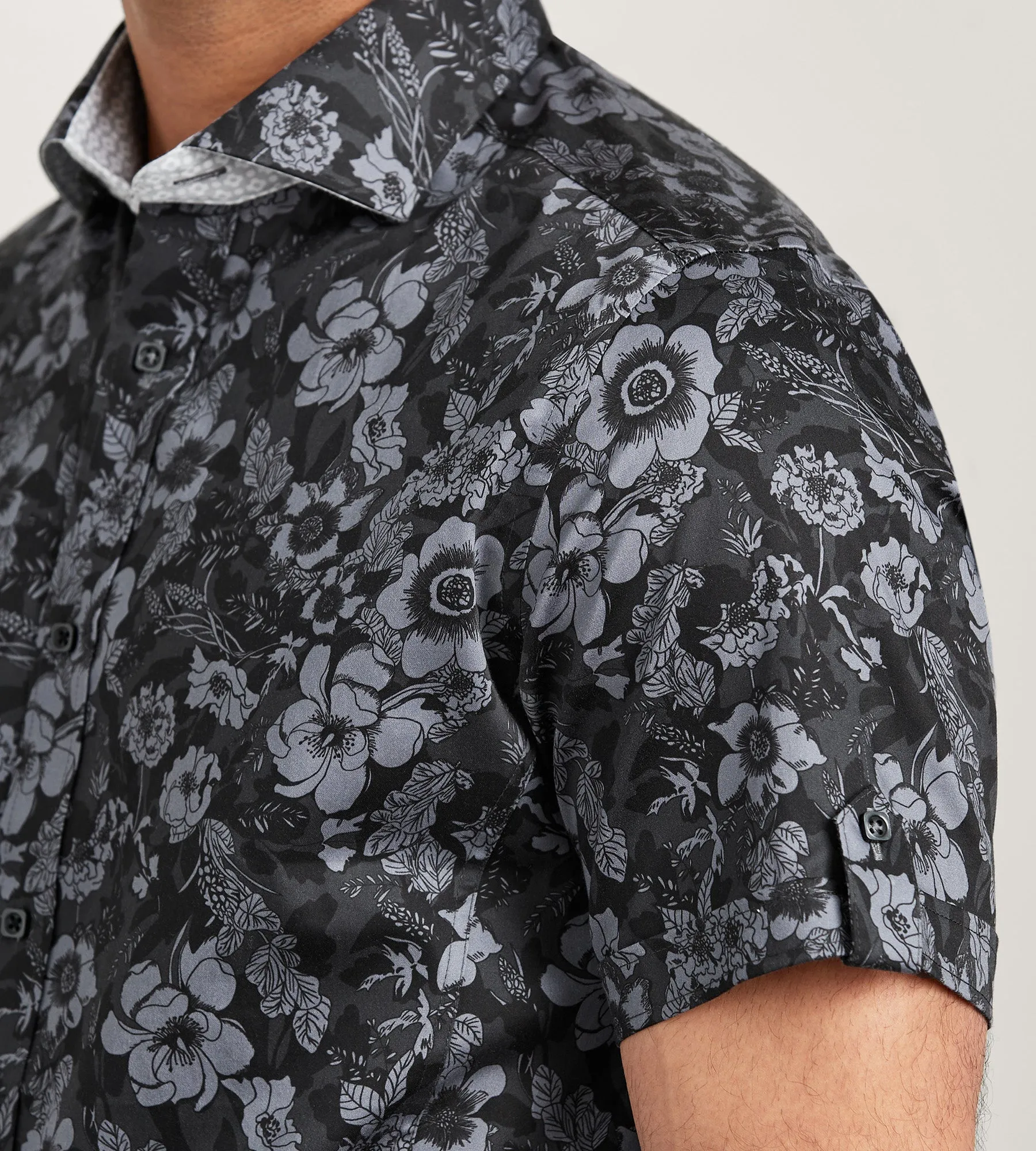 Modern Fit Short Sleeve Floral Pattern Casual Shirt sold by Tip Top product image thumbnail 3