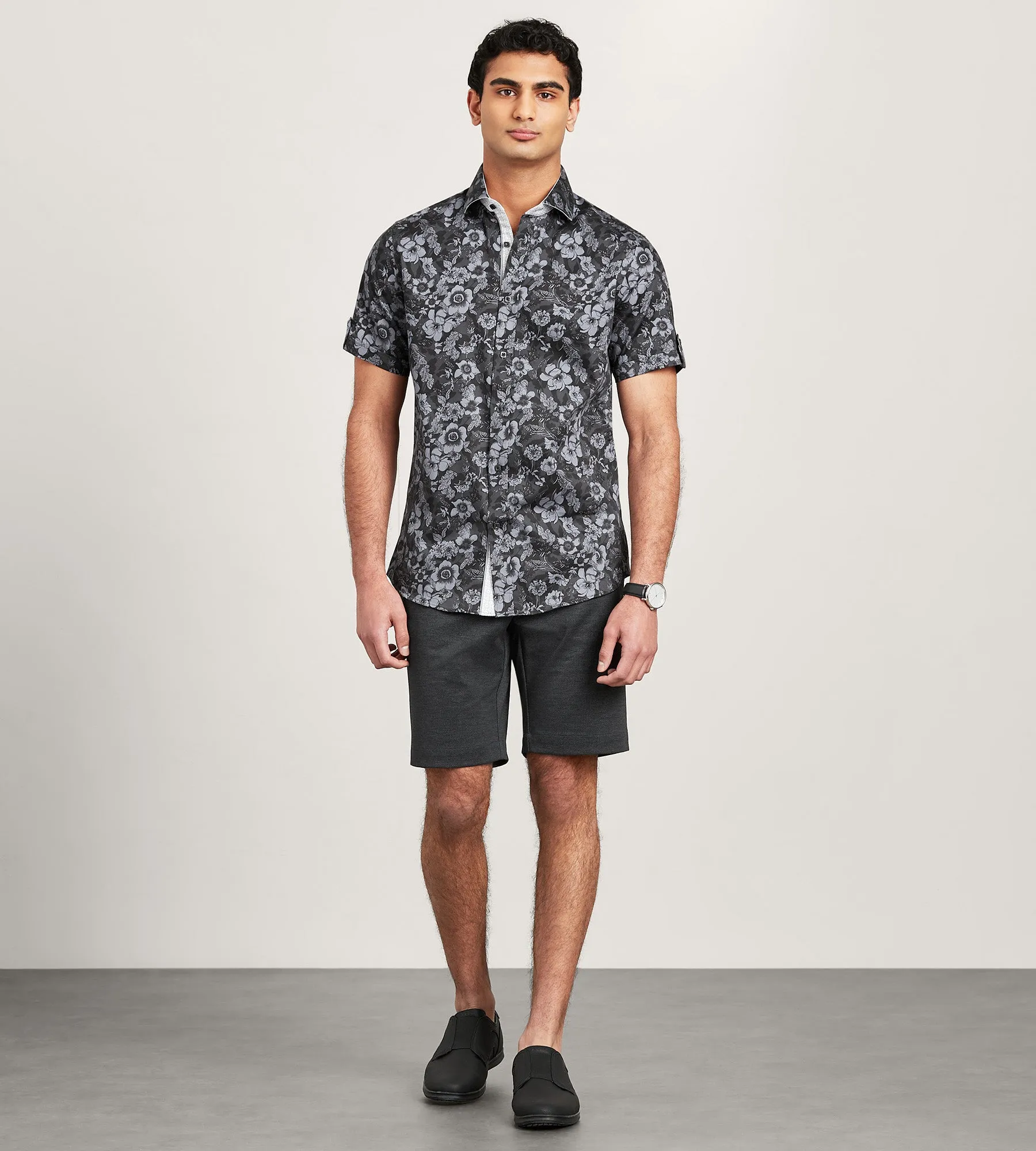 Modern Fit Short Sleeve Floral Pattern Casual Shirt sold by Tip Top product image thumbnail 4