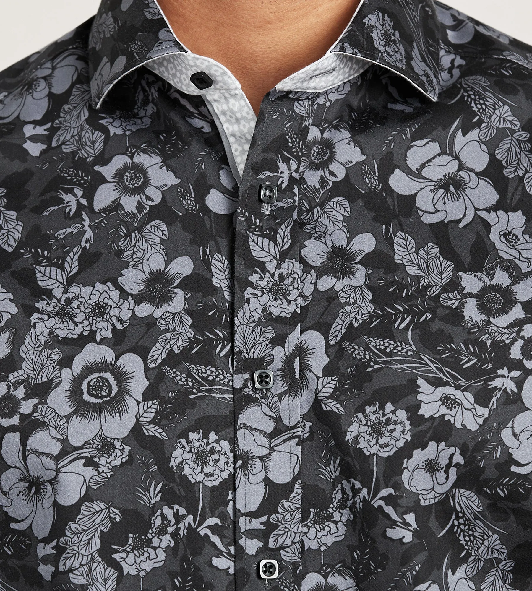 Modern Fit Short Sleeve Floral Pattern Casual Shirt sold by Tip Top product image thumbnail 2