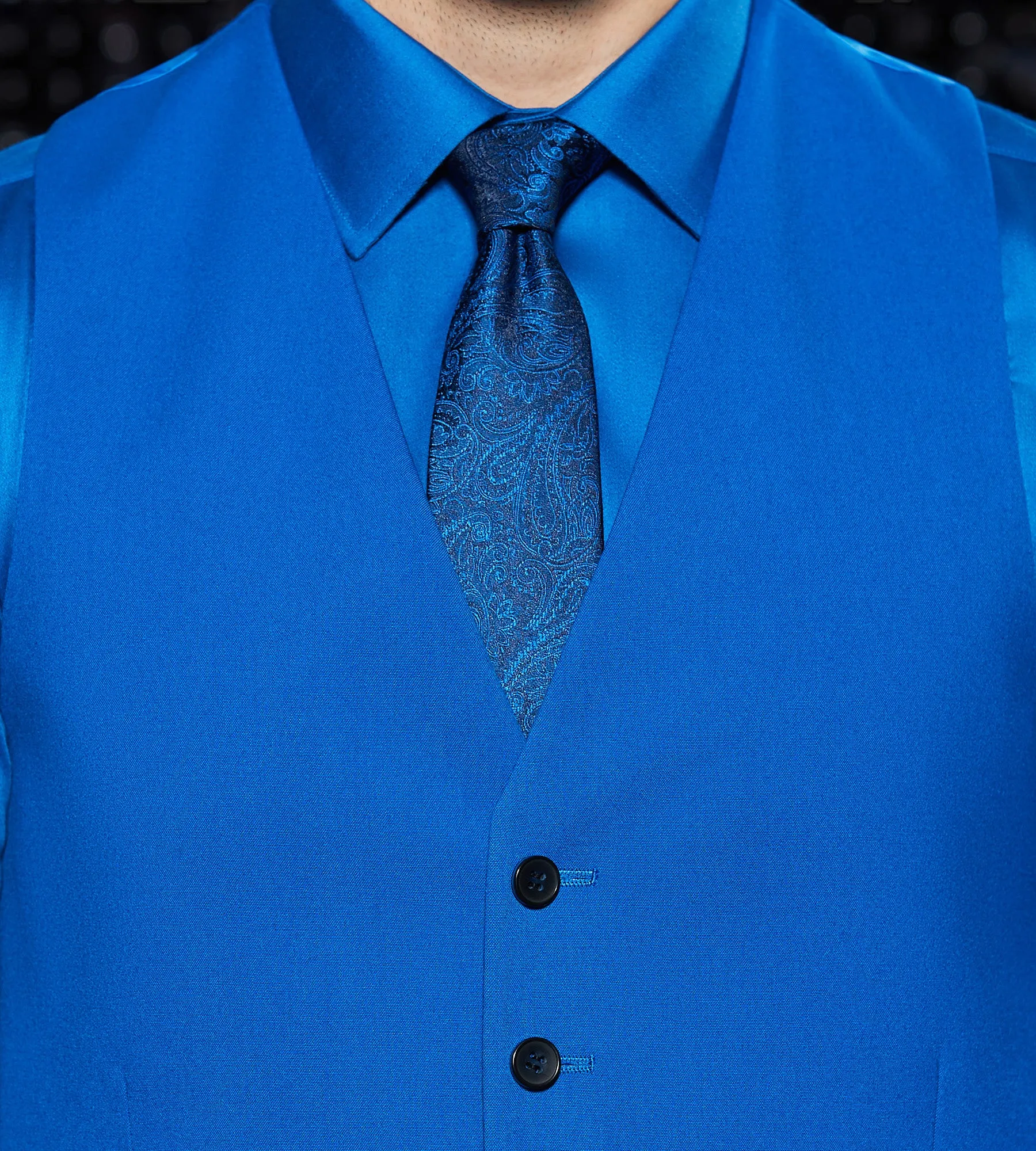 Bright Blue Solid Suit Vest sold by Tip Top product image thumbnail 2