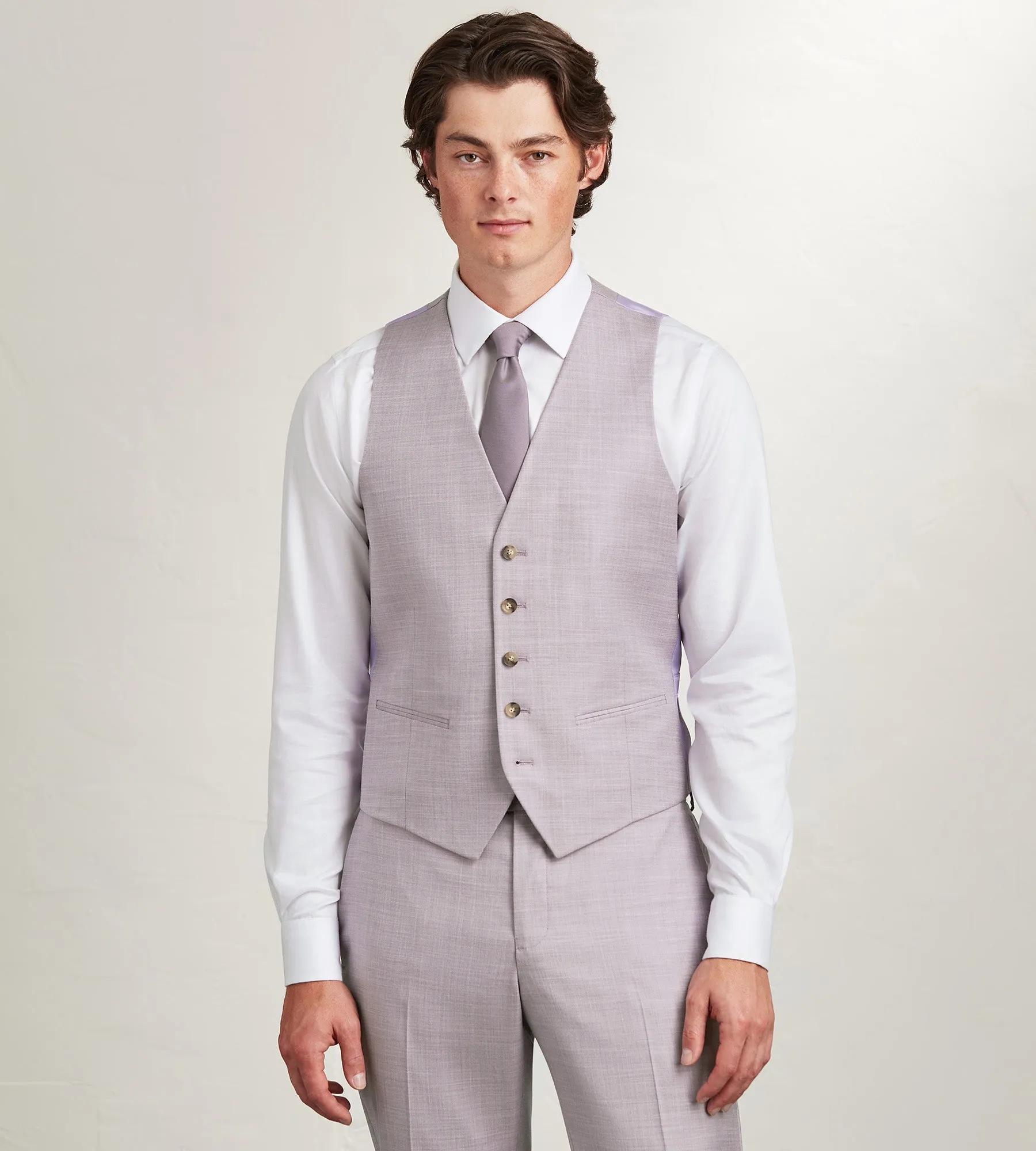 Pale Purple Solid Suit Vest sold by Tip Top