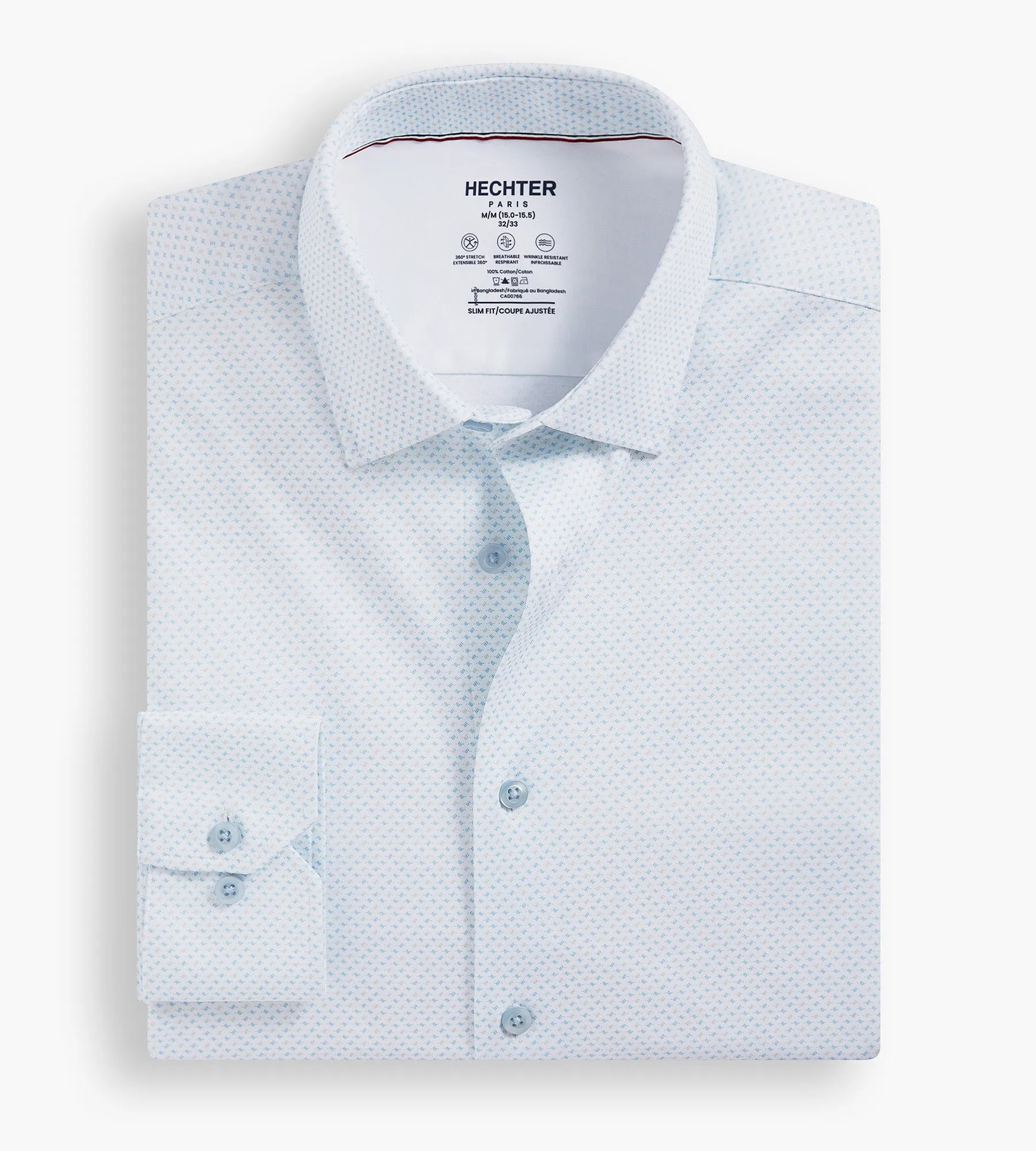 Slim Fit 360° Stretch Soft Touch Geo Print Jersey Dress Shirt sold by Tip Top