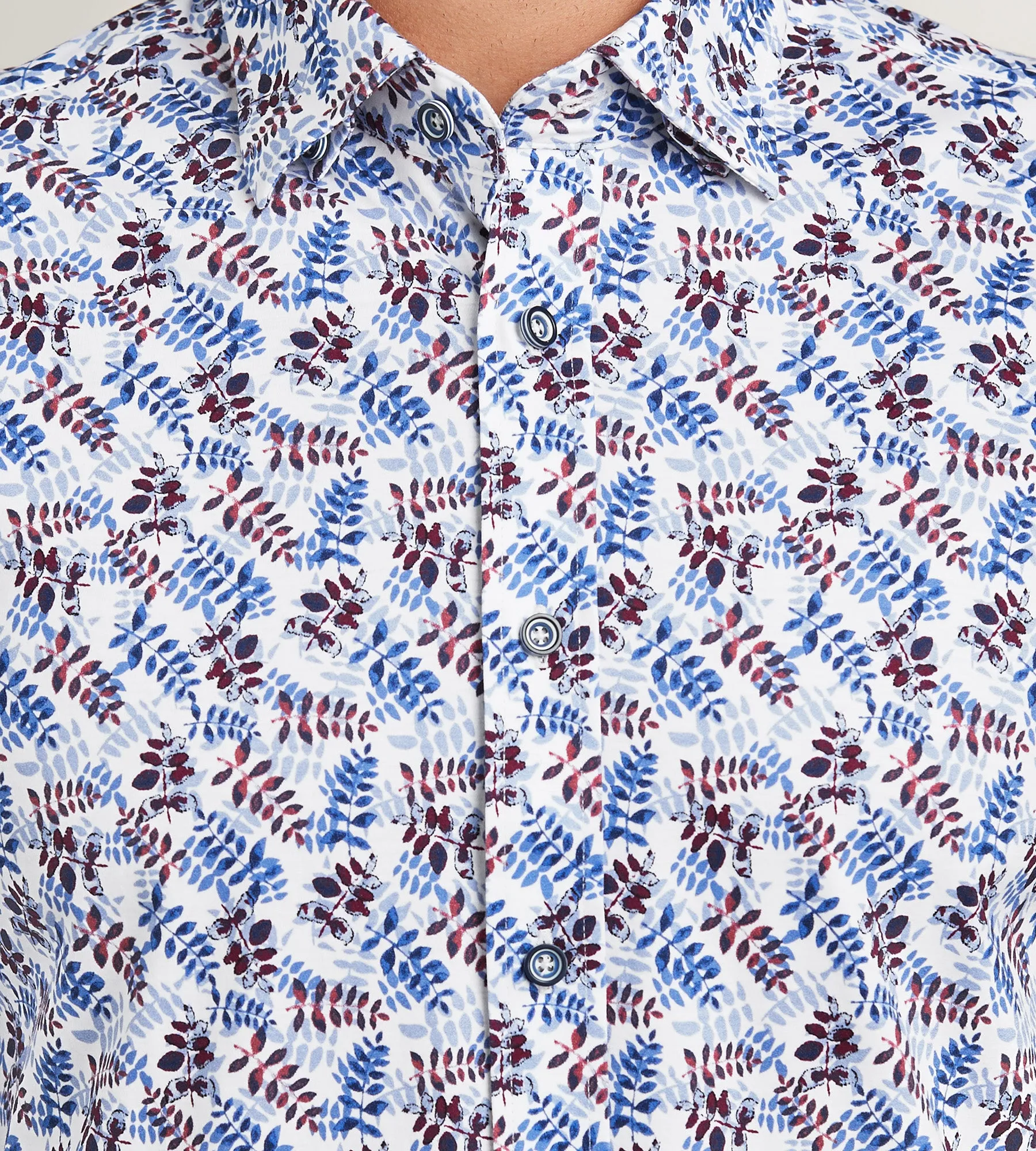 Modern Fit Long Sleeve Botanical Pattern 360 Stretch Casual Shirt sold by Tip Top product image thumbnail 2