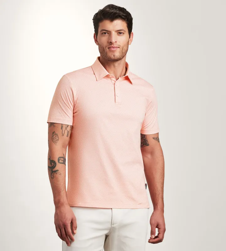 Modern Fit Short Sleeve Geo Pattern Structured Collar Polo sold by Tip Top