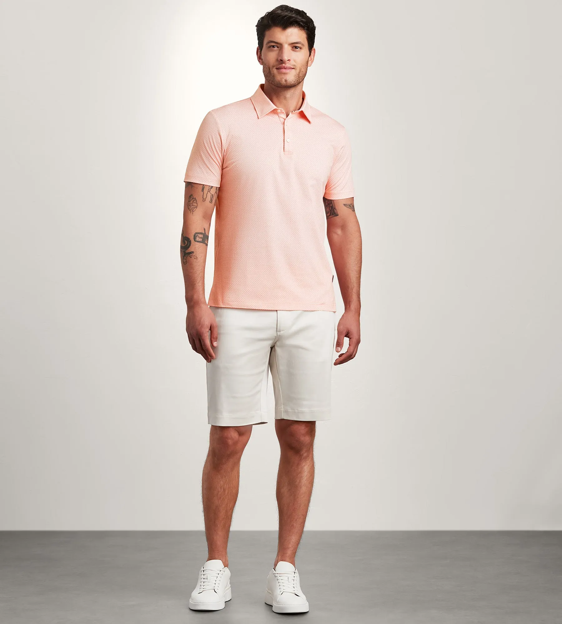 Modern Fit Short Sleeve Geo Pattern Structured Collar Polo sold by Tip Top product image thumbnail 3