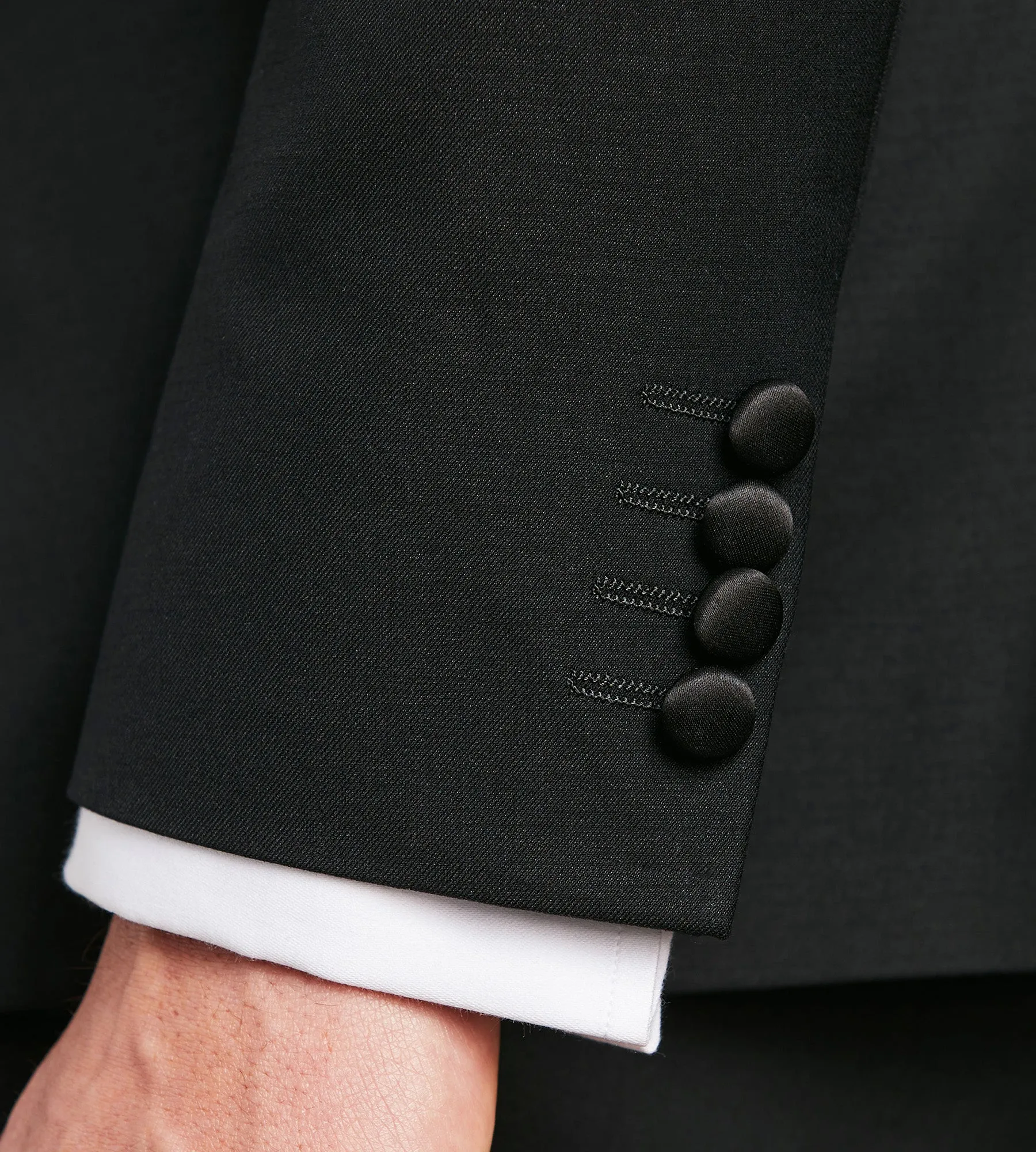 Slim Fit Black Peak Lapel Solid Tuxedo Jacket sold by Tip Top product image thumbnail 4