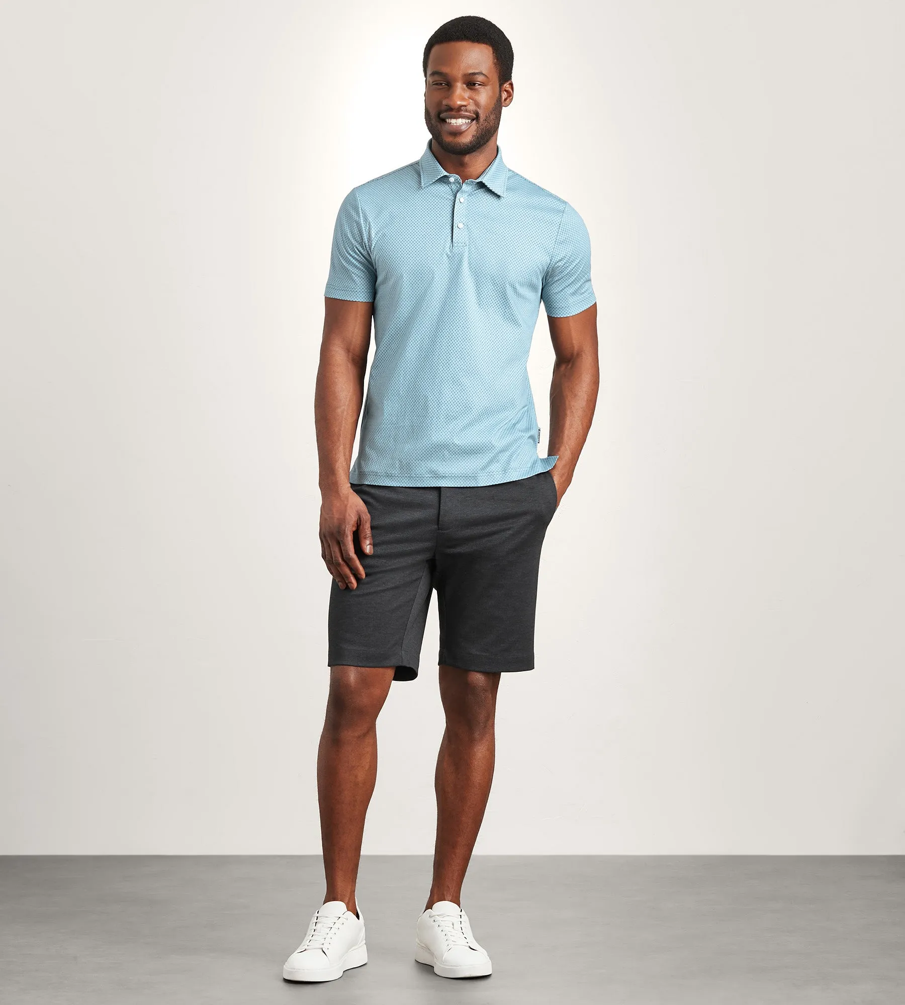 Modern Fit Short Sleeve Geo Pattern Structured Collar Polo sold by Tip Top product image thumbnail 3