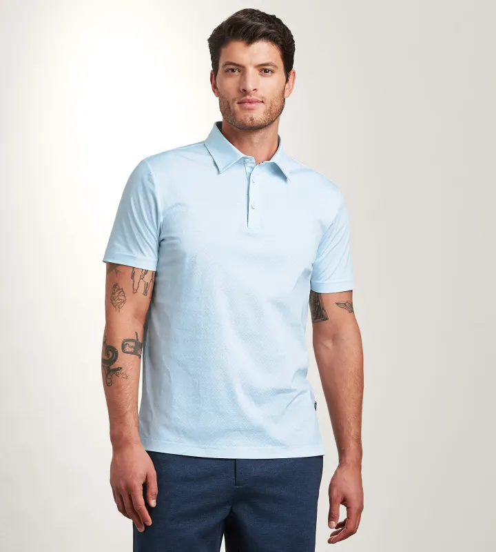 Modern Fit Short Sleeve Geo Pattern Structured Collar Polo sold by Tip Top