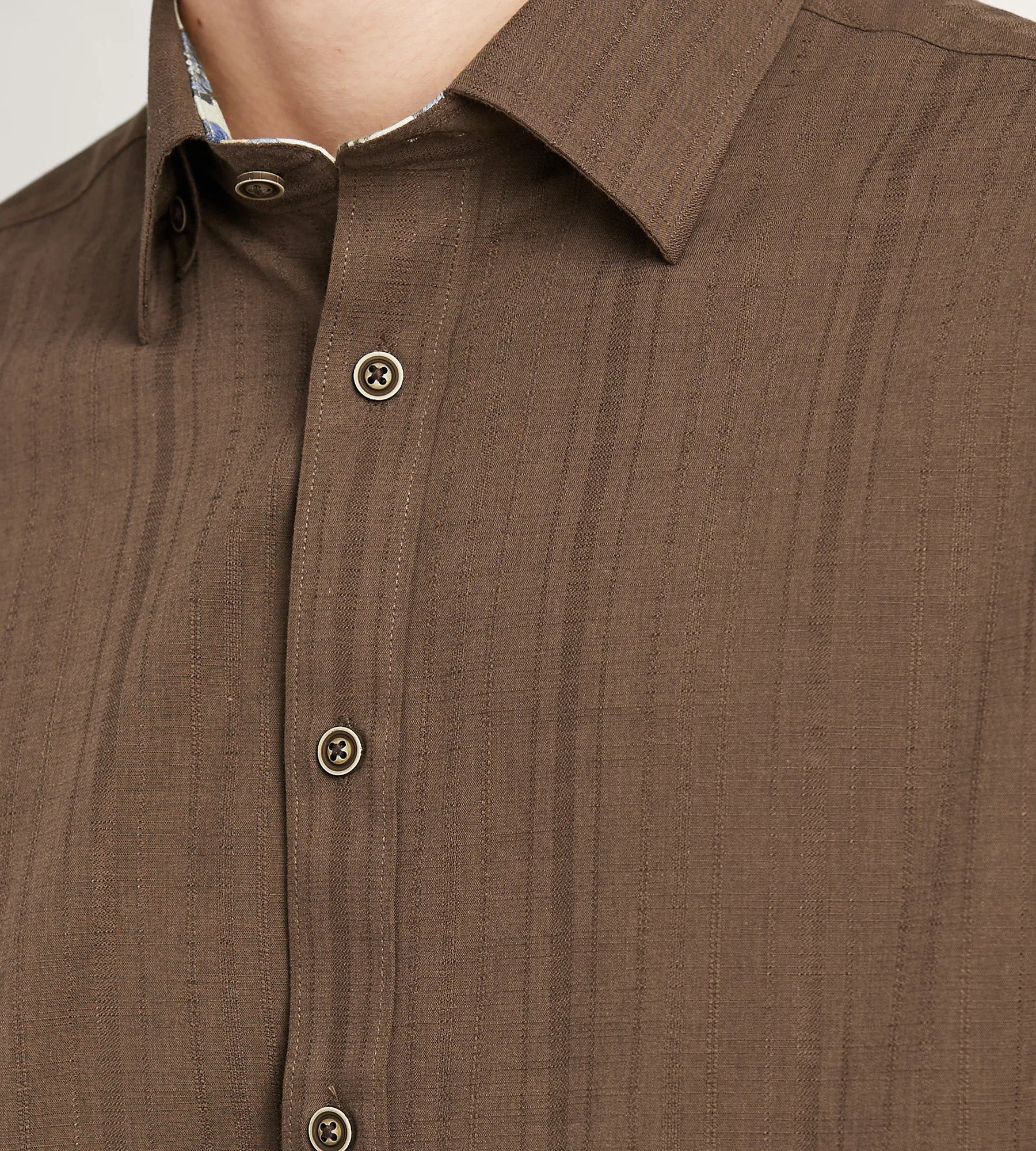 Modern Fit Short Sleeve Linen Like Solid Casual Shirt sold by Tip Top product image thumbnail 2