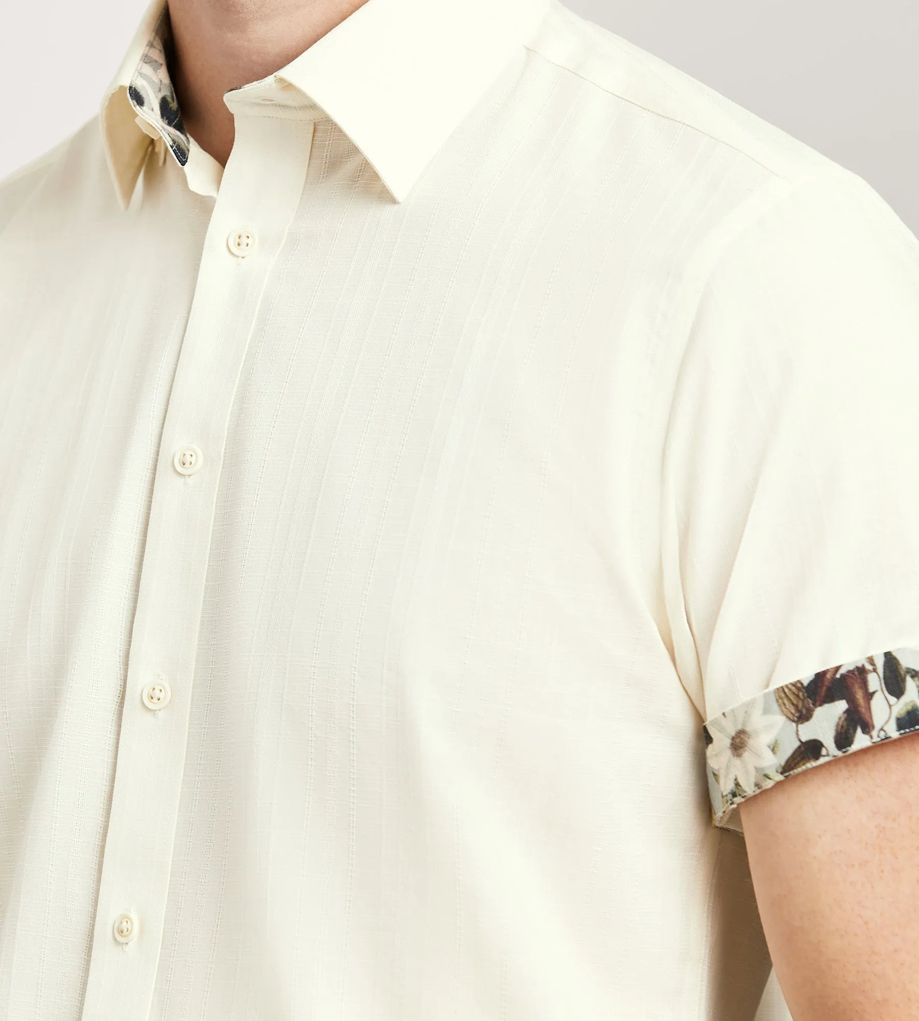 Modern Fit Short Sleeve Linen Like Solid Casual Shirt sold by Tip Top product image thumbnail 2